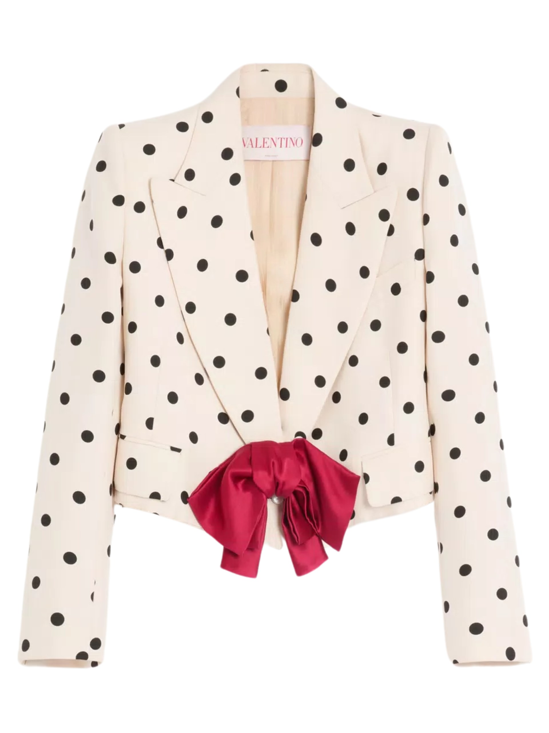 Valentino polka dot single-breasted jacket with contrast bow