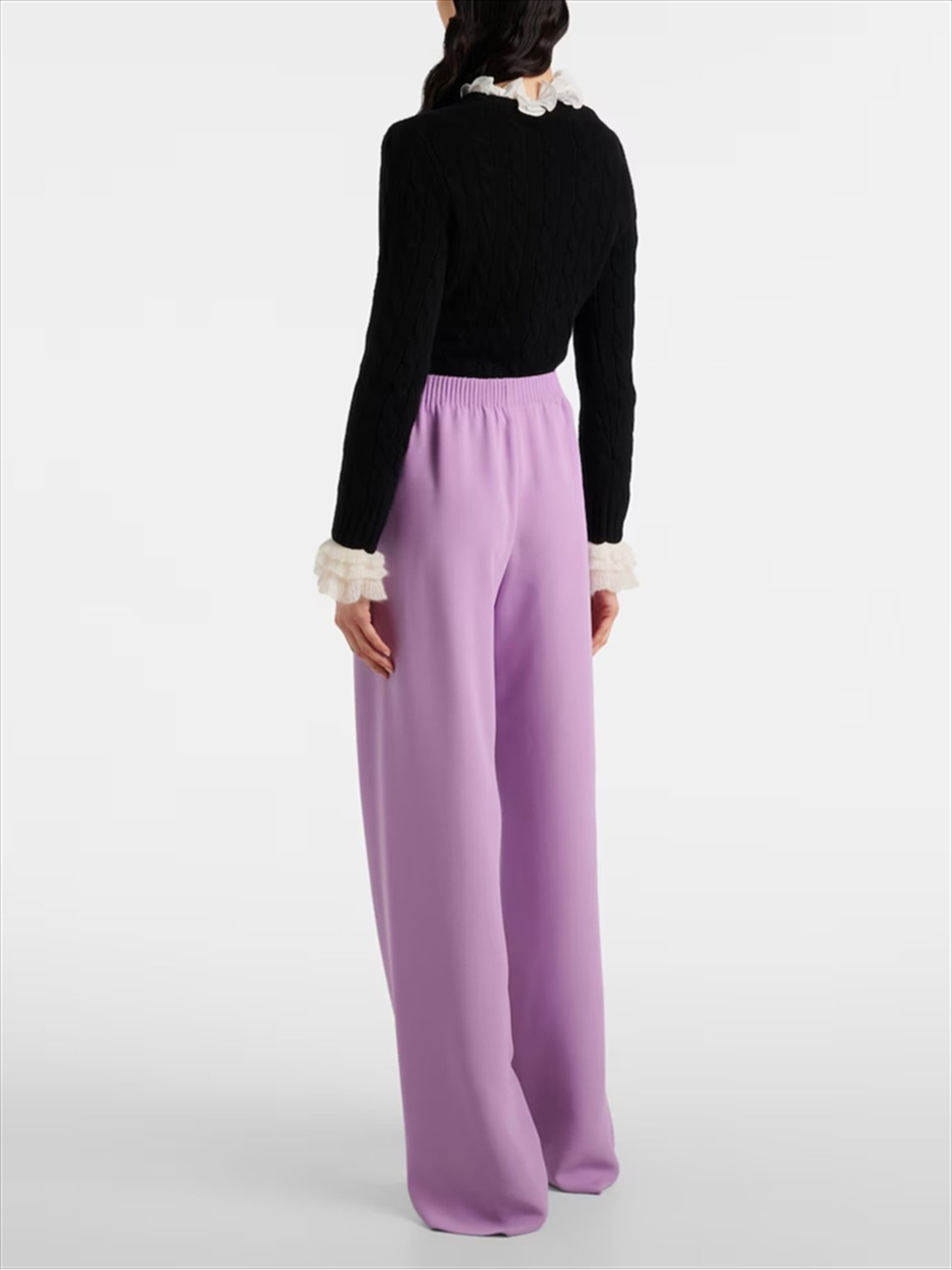 Valentino purple wide-leg silk pants