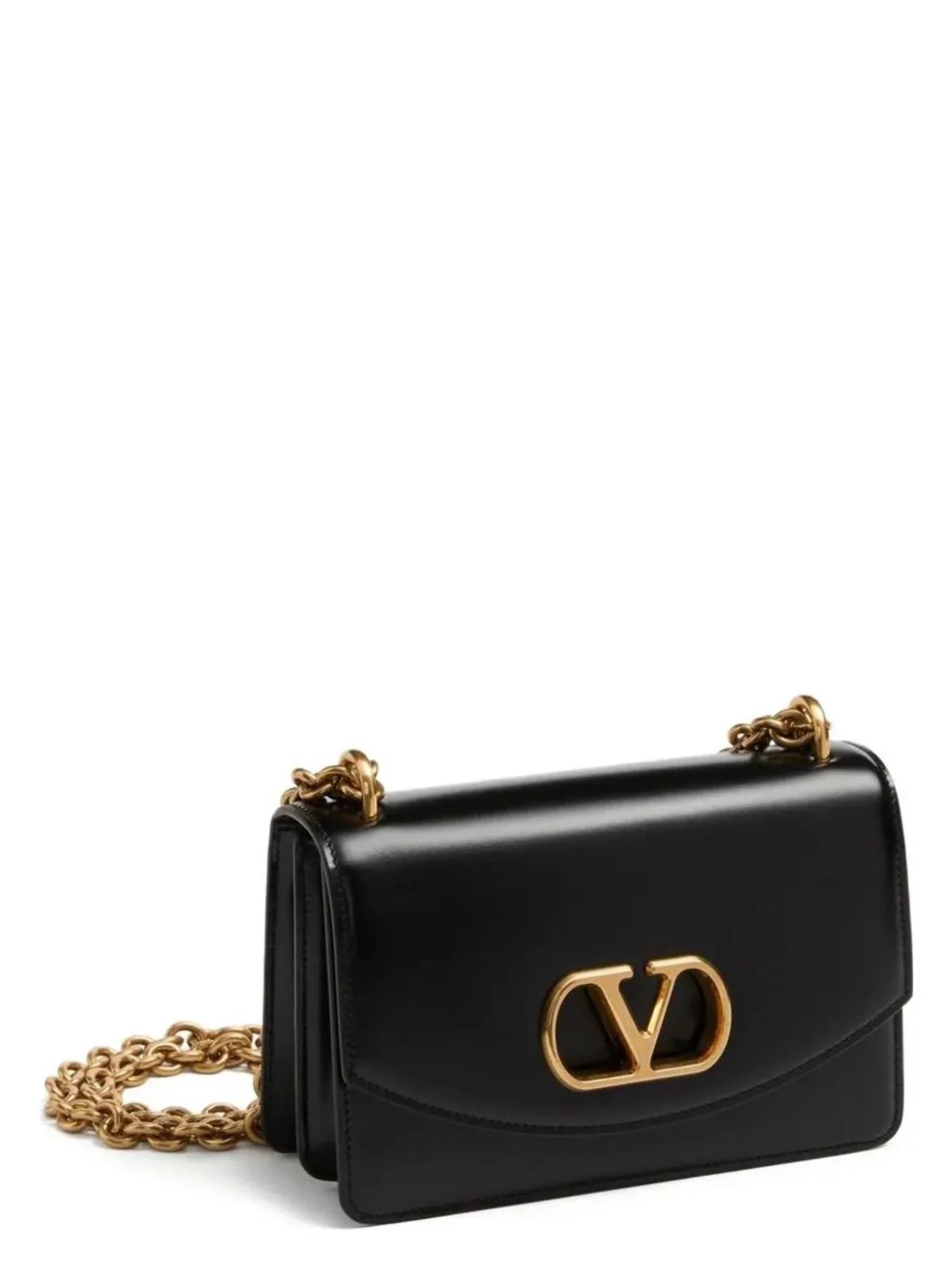 Valentino Garavani Vain small black bag with gold hardware