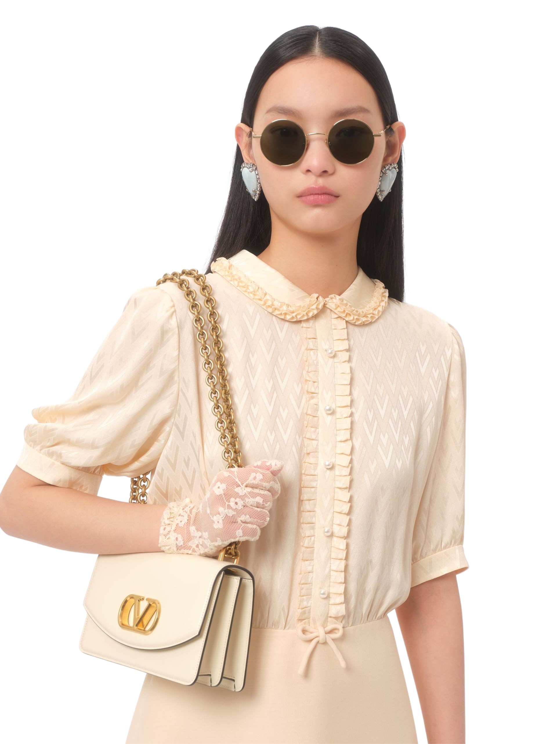 Valentino Crepe Couture mini dress in a soft pink shade