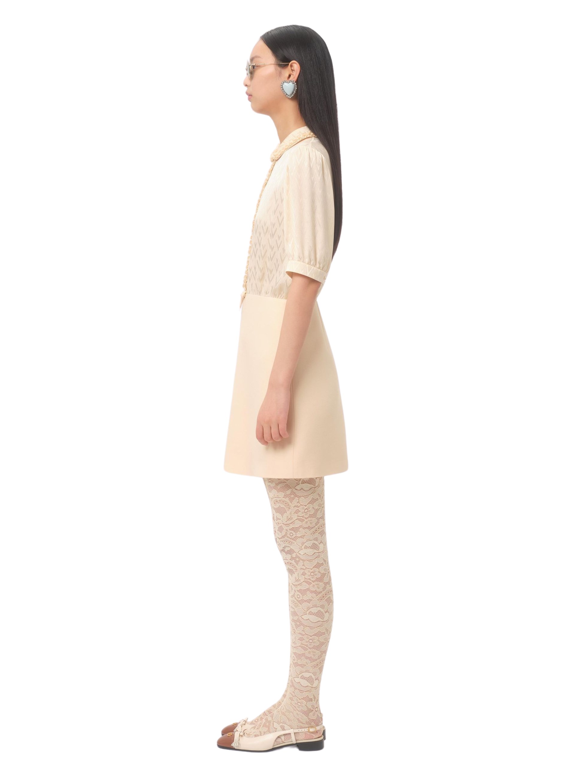 Valentino Crepe Couture mini dress in a soft pink shade