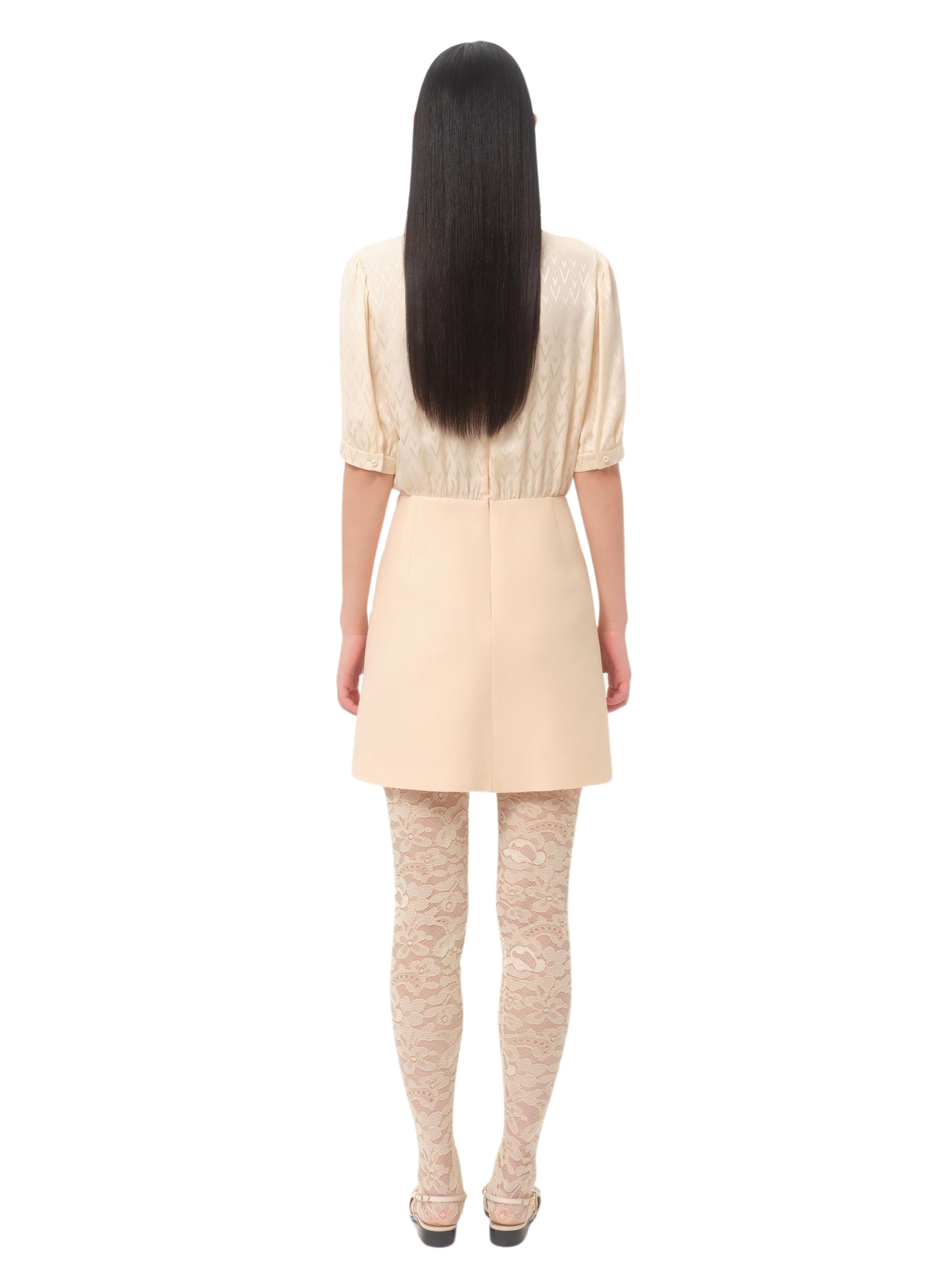 Valentino Crepe Couture mini dress in a soft pink shade