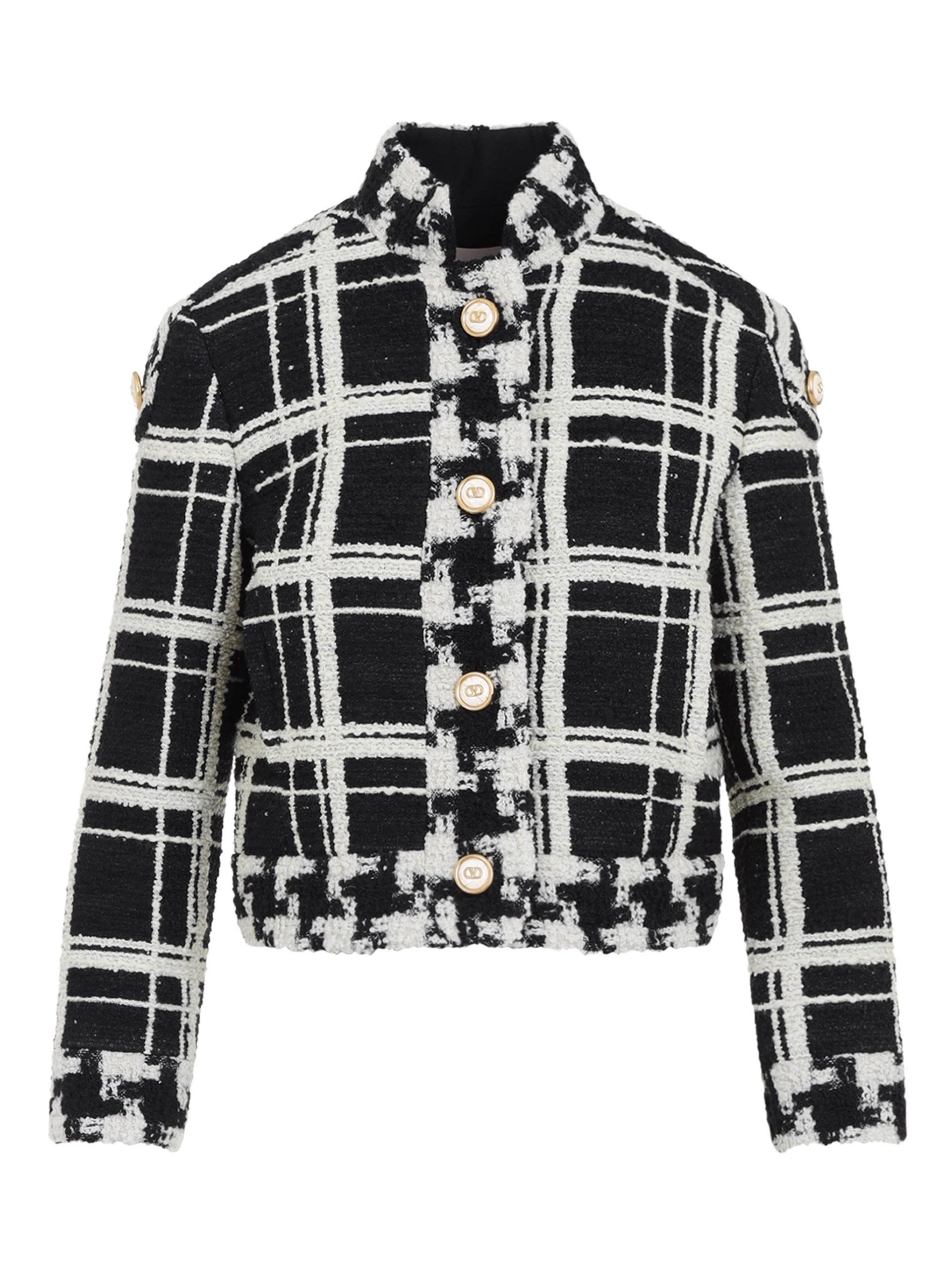 Valentino black and white check tweed jacket