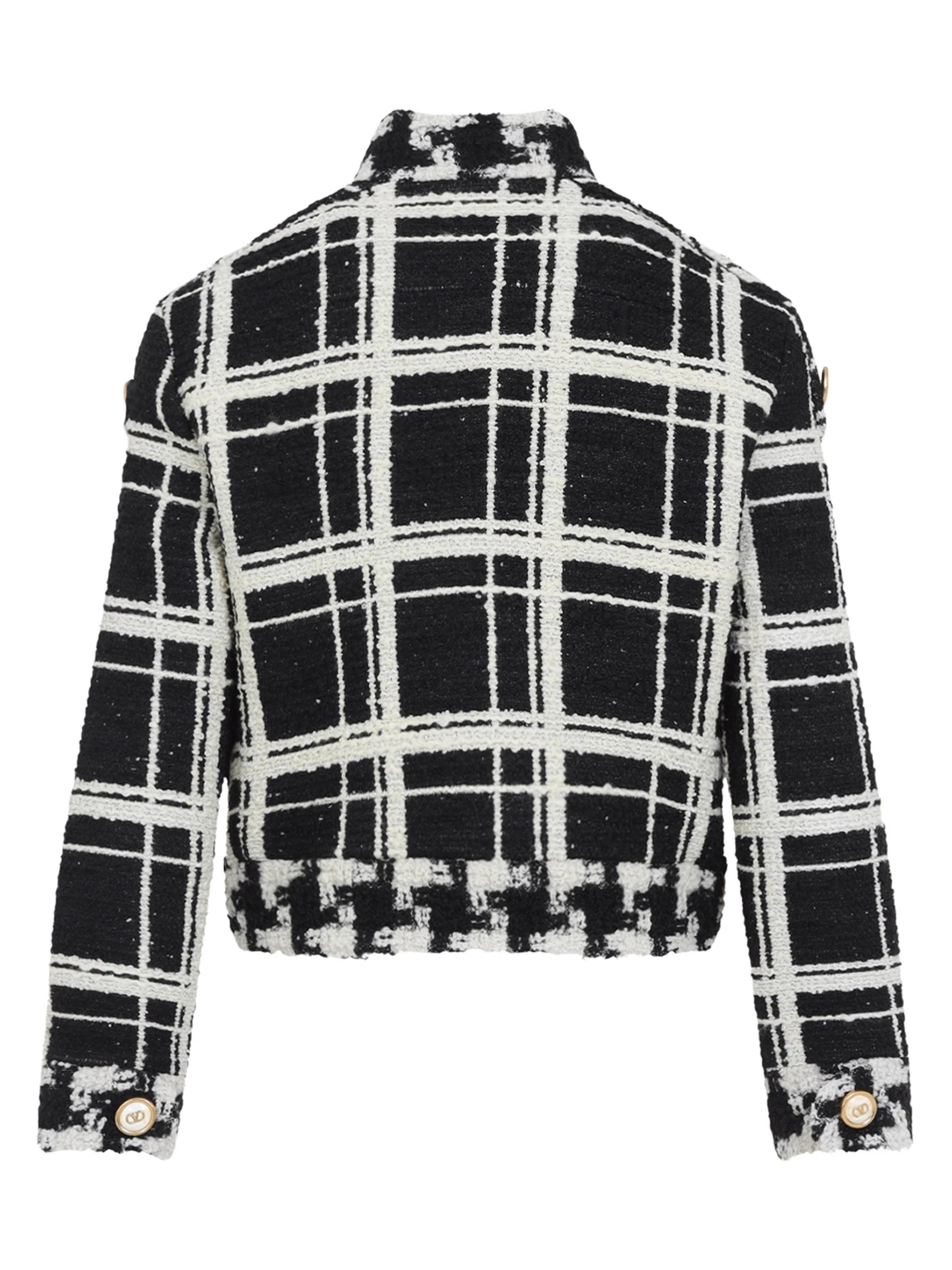 Valentino black and white check tweed jacket