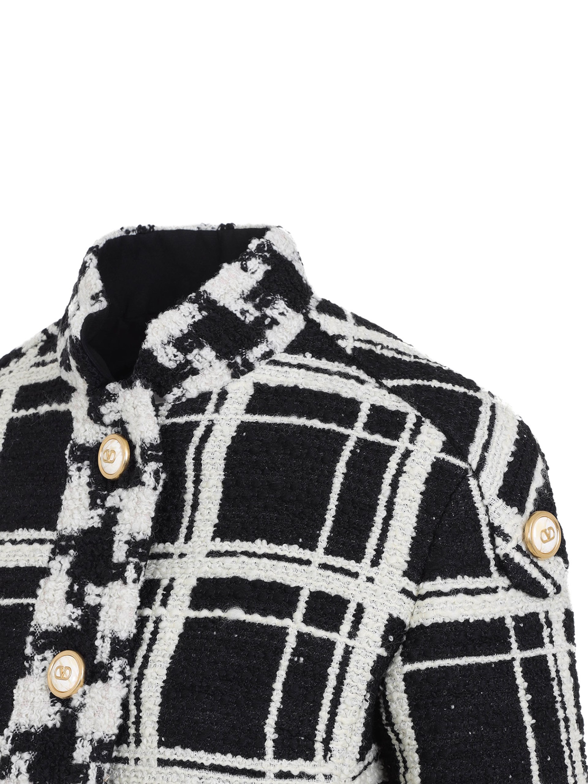 Valentino black and white check tweed jacket