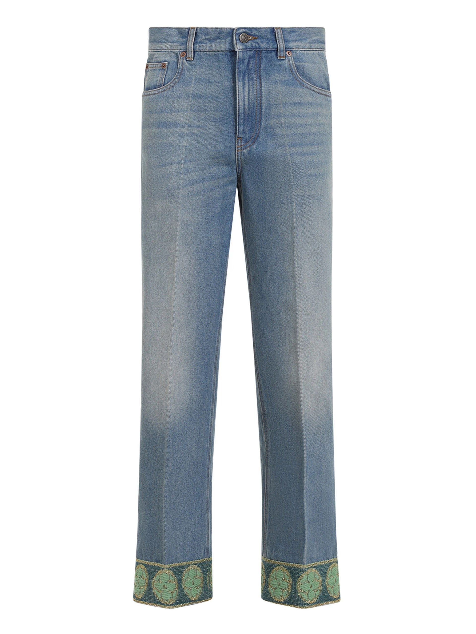 Valentino Medium Blue Denim Cotton Pants