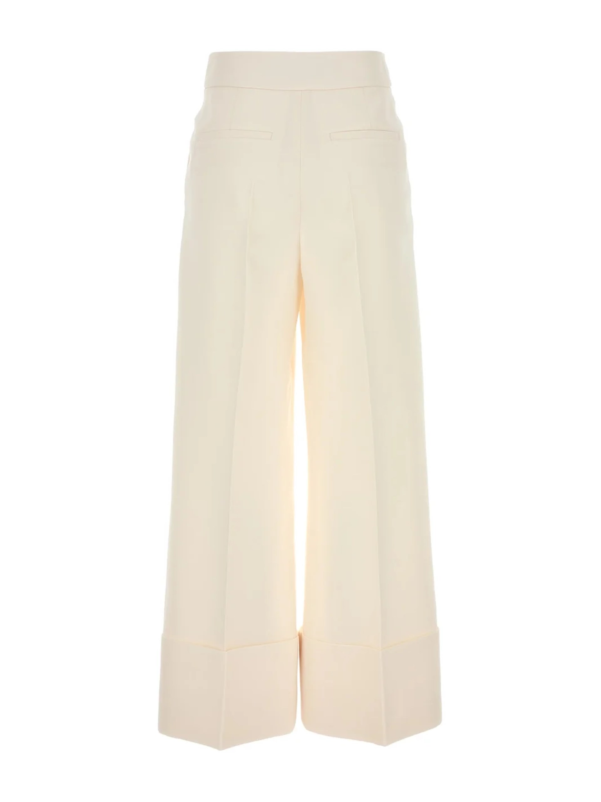 Valentino Pleat Detailed Wide-Leg Pants in ivory