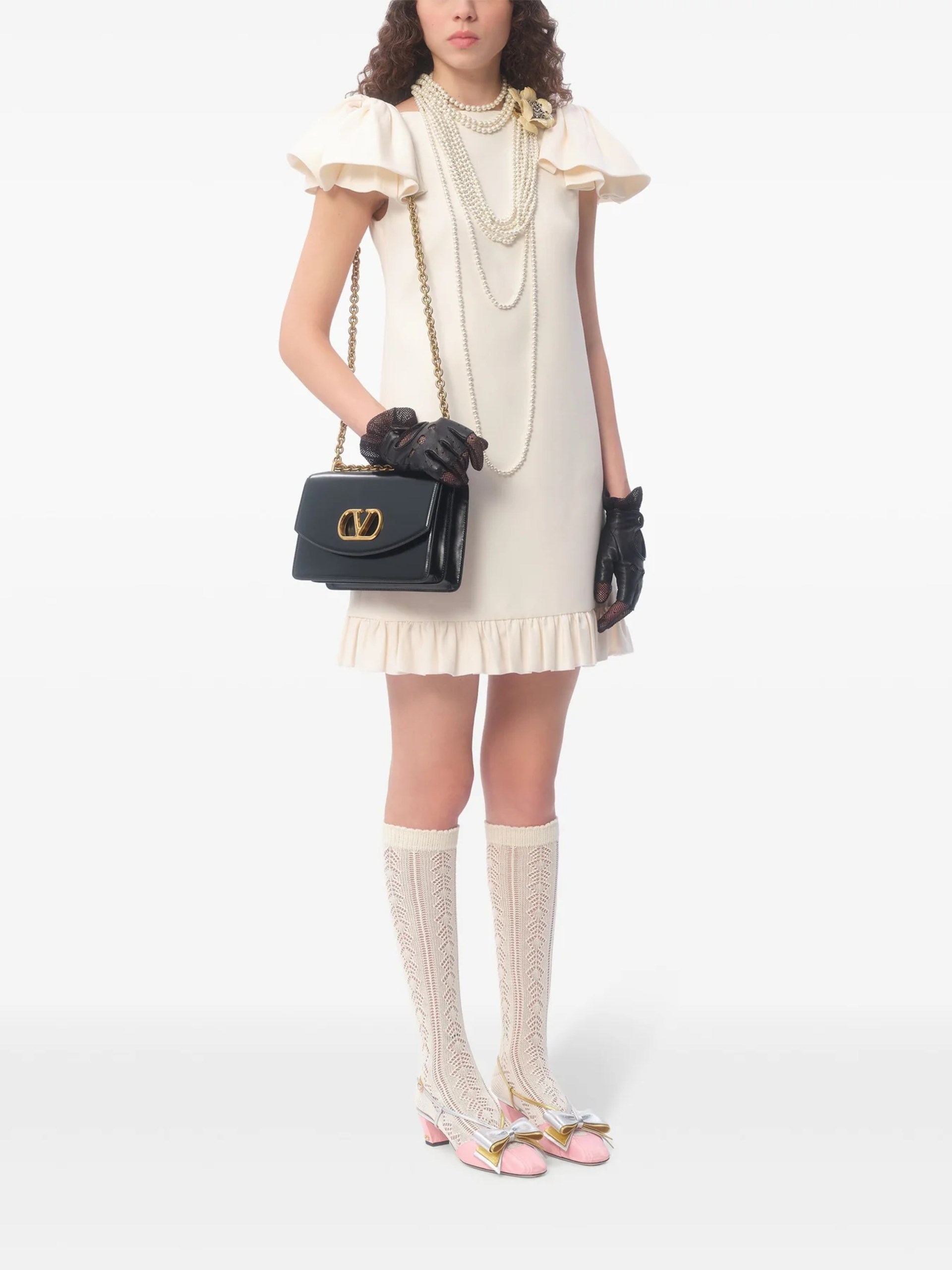 VALENTINO ROBE COURTE CREPE COUTURE
