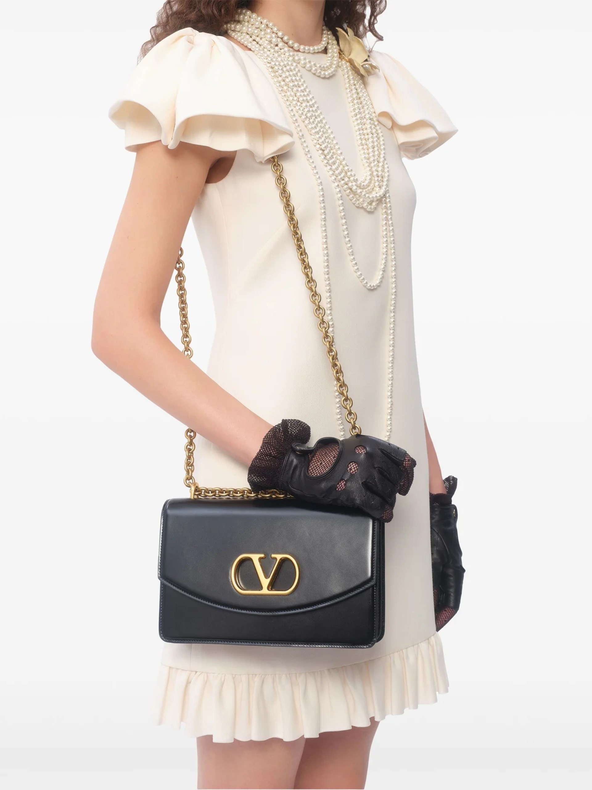VALENTINO ROBE COURTE CREPE COUTURE