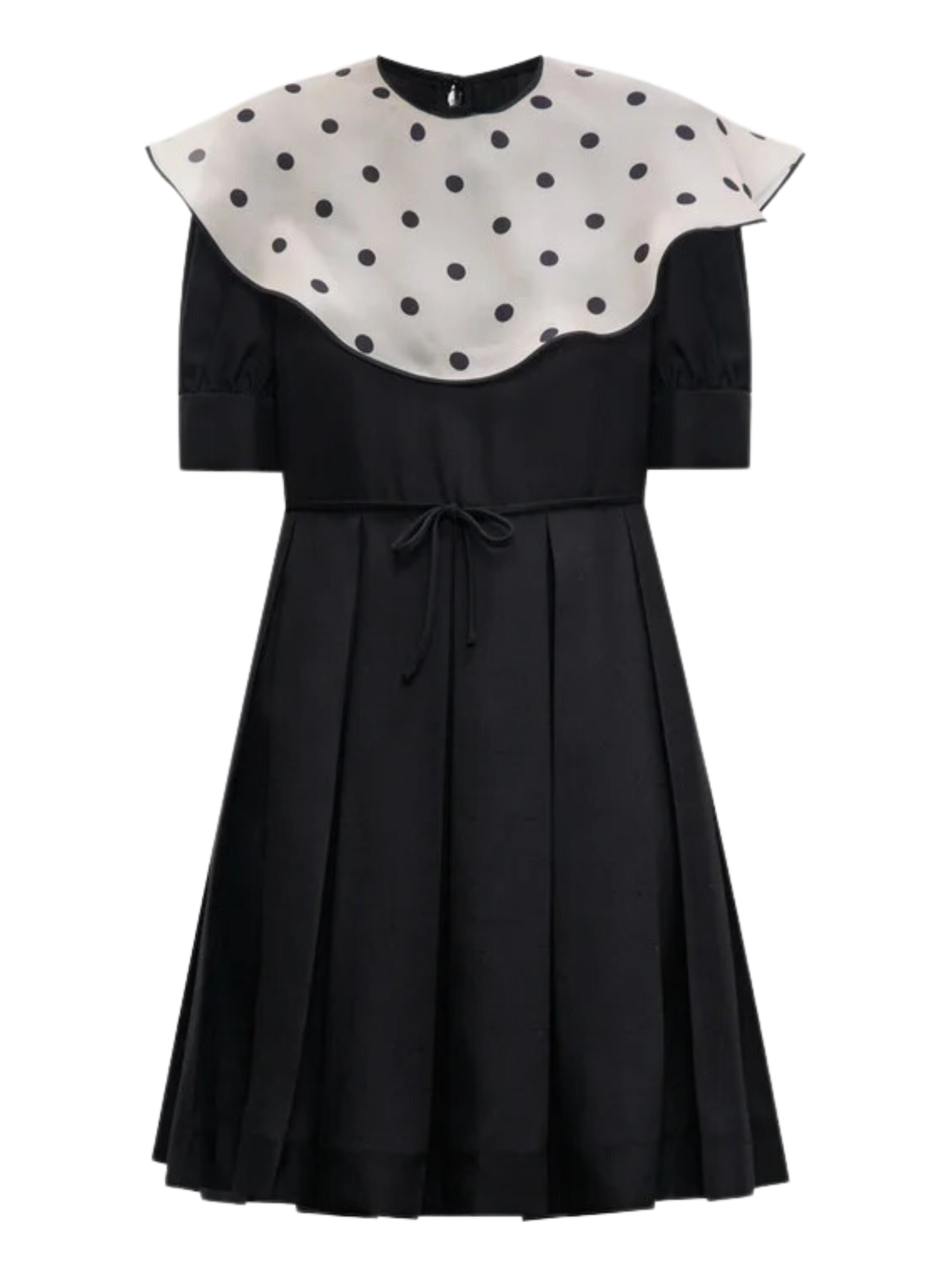 VALENTINO BLACK SILK PLEATED DRESS
