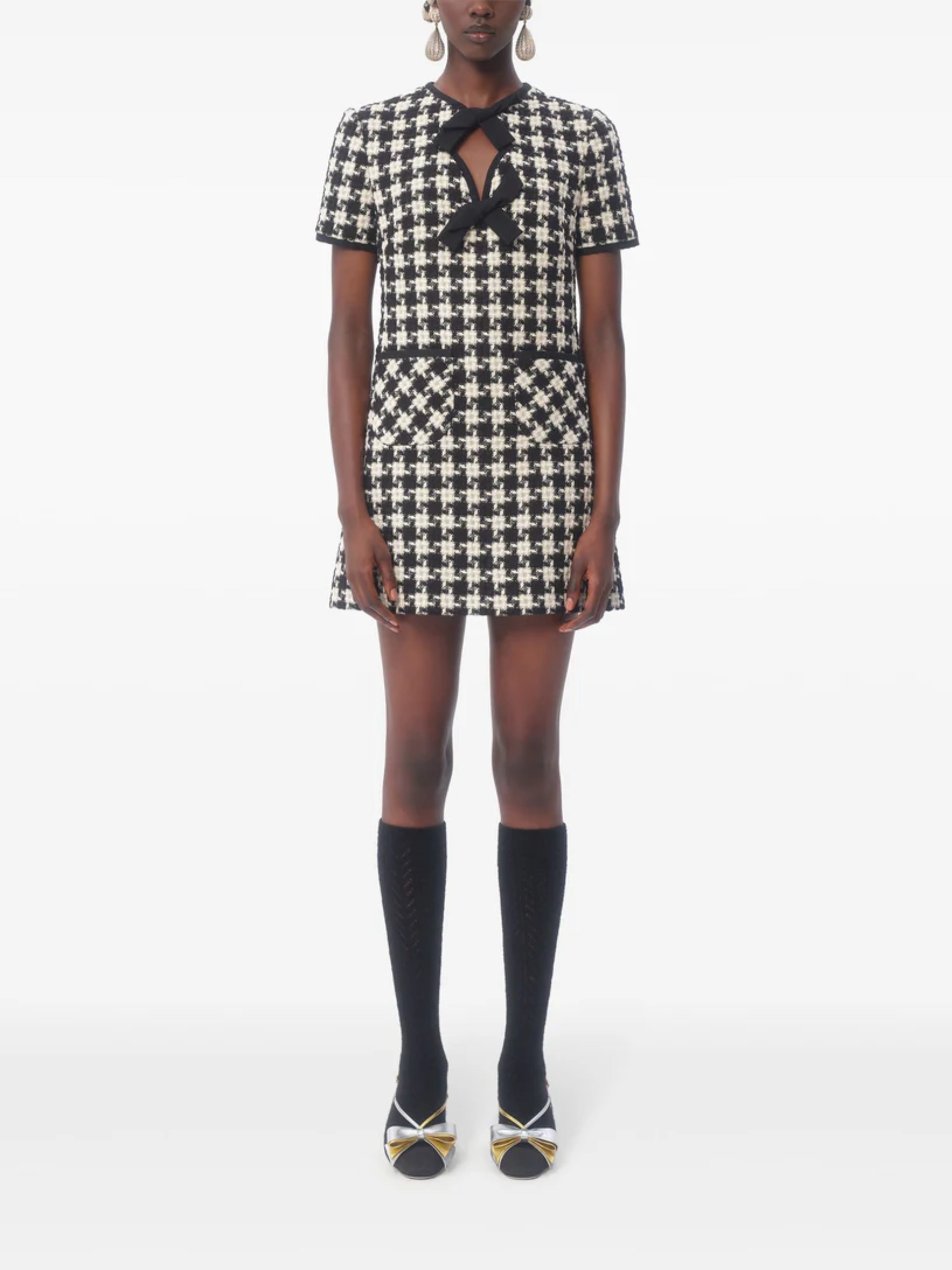 Valentino Damier light tweed short dress