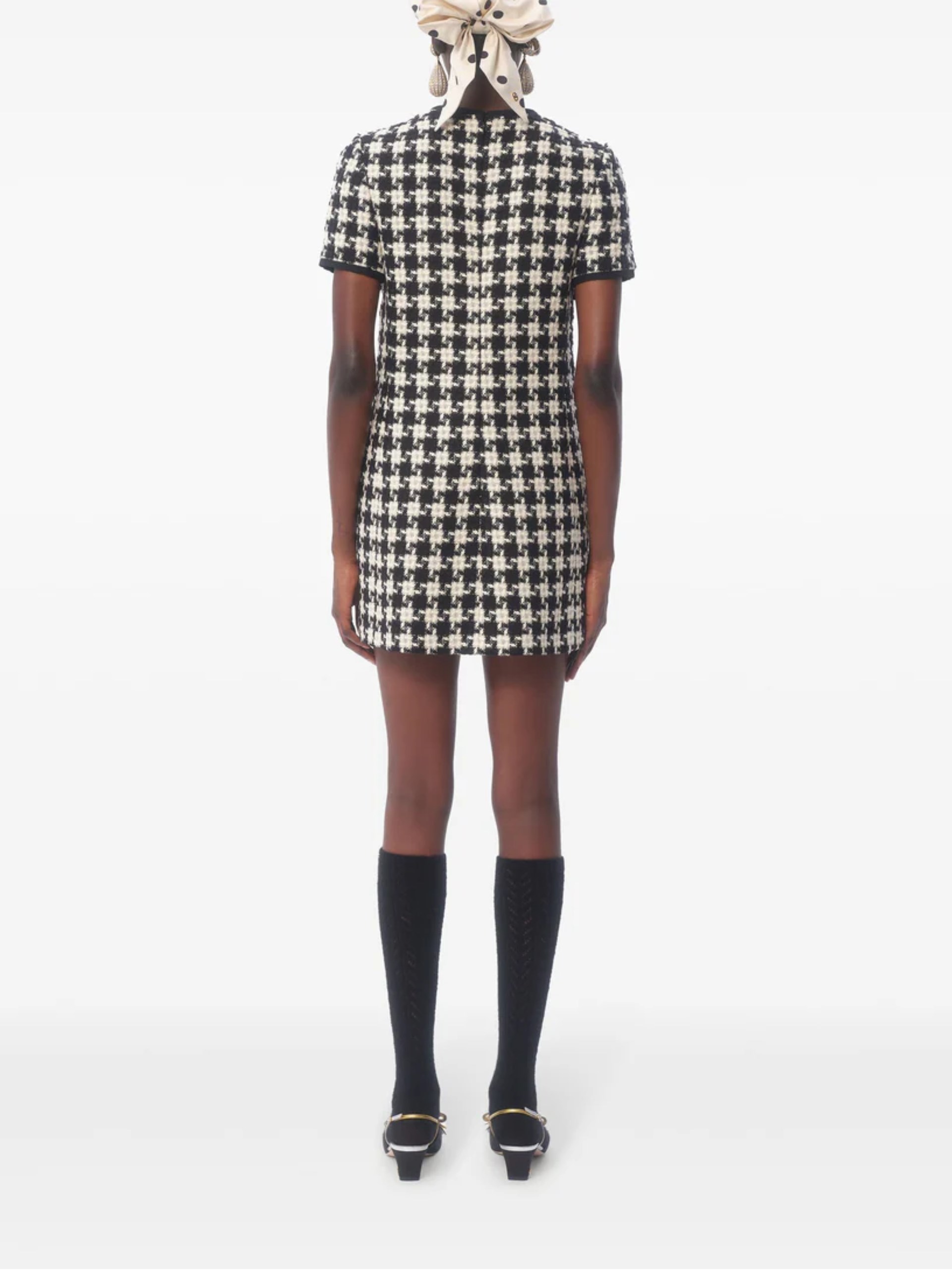 Valentino Damier light tweed short dress