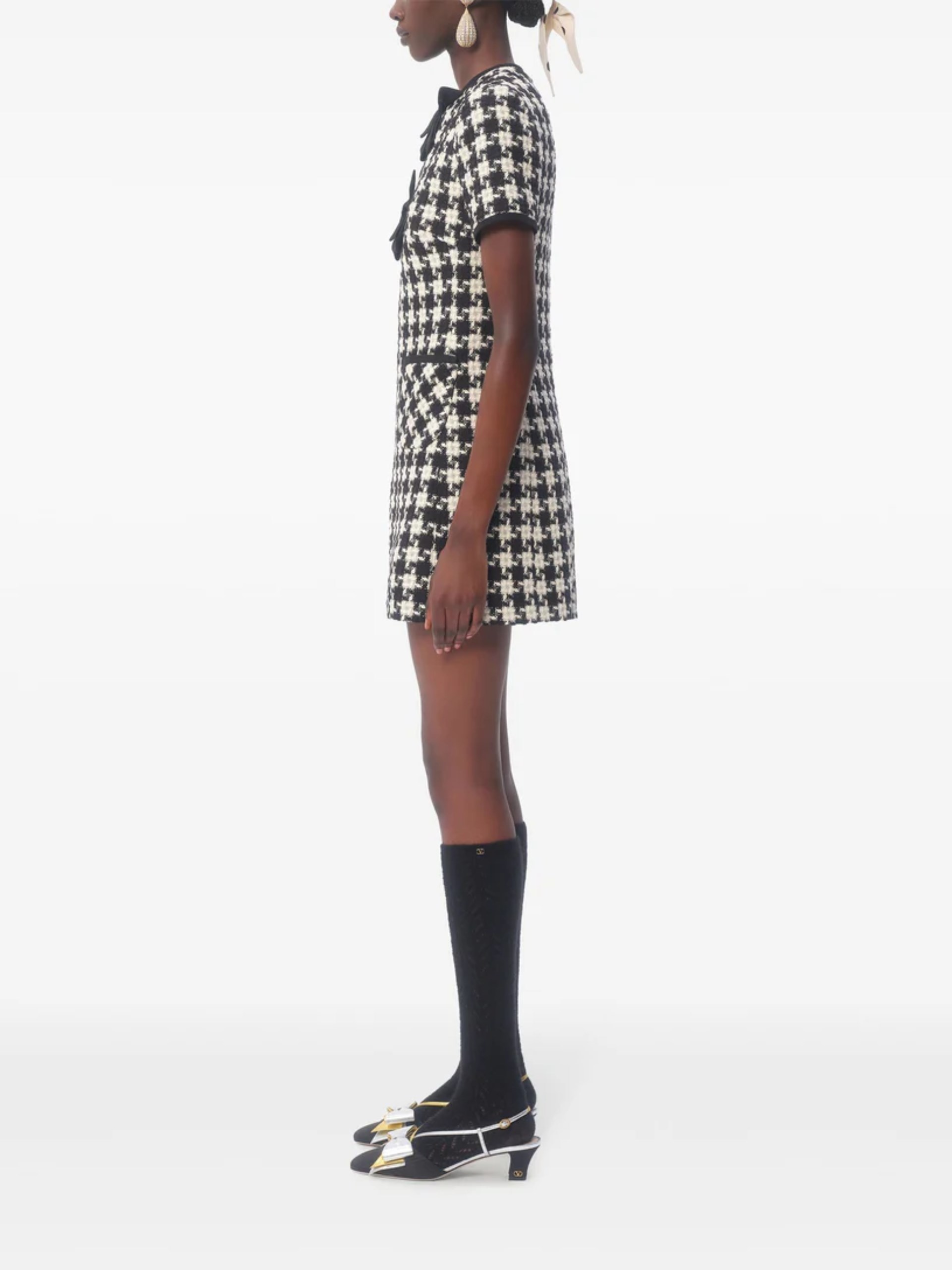 Valentino Damier light tweed short dress
