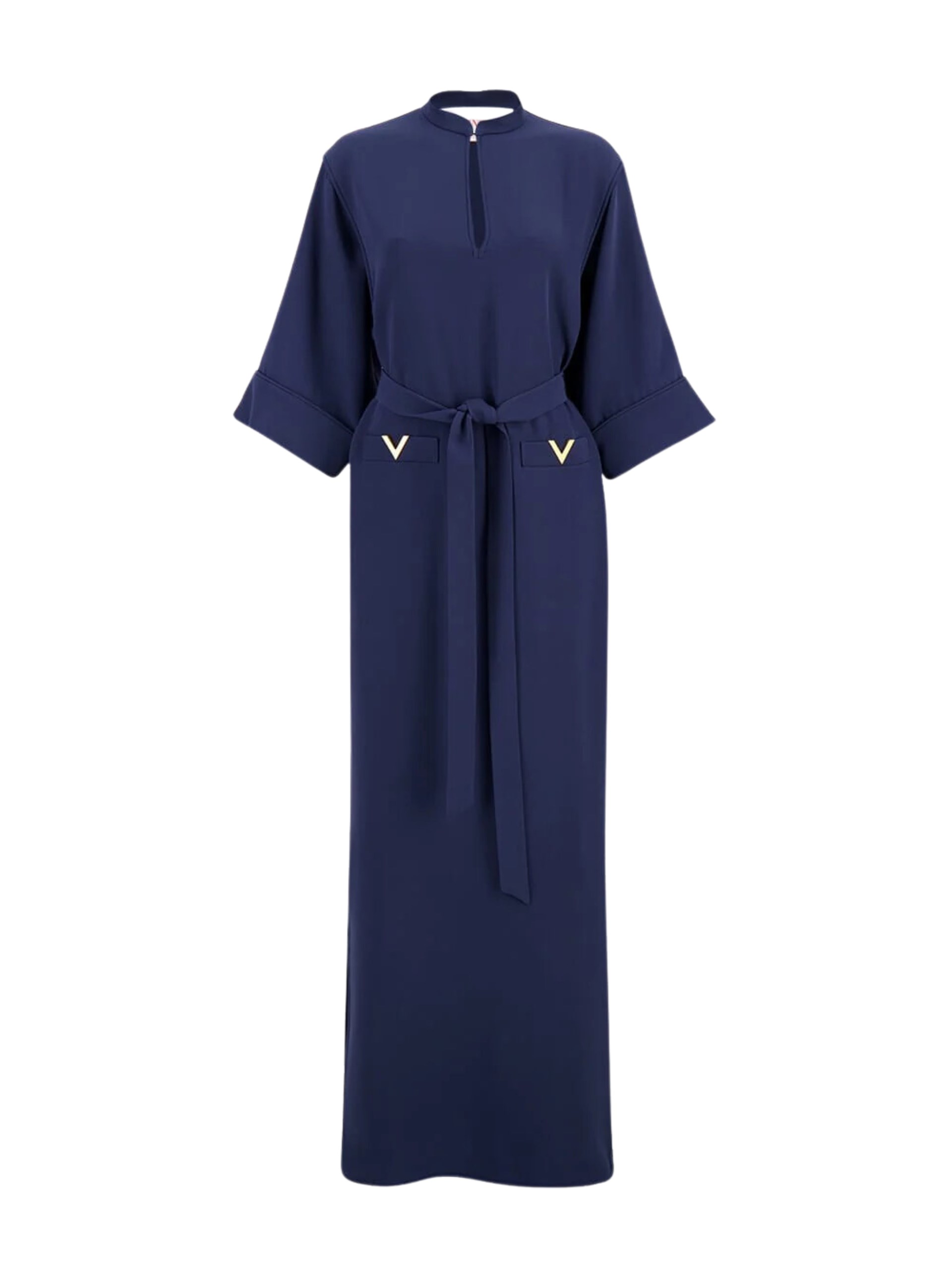Valentino Indigo Cady Couture Silk Maxi Gown