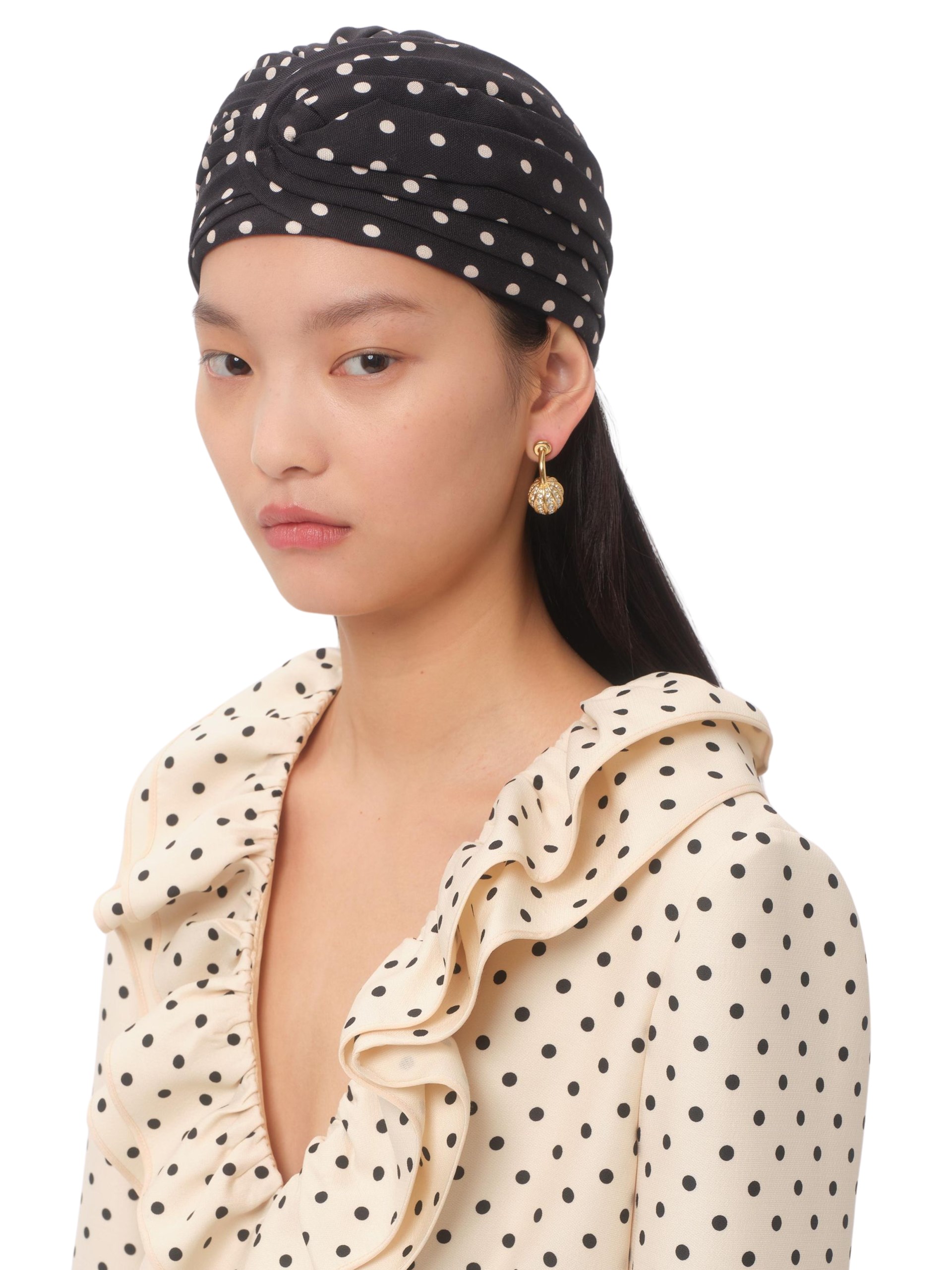 Valentino polka dot print turban