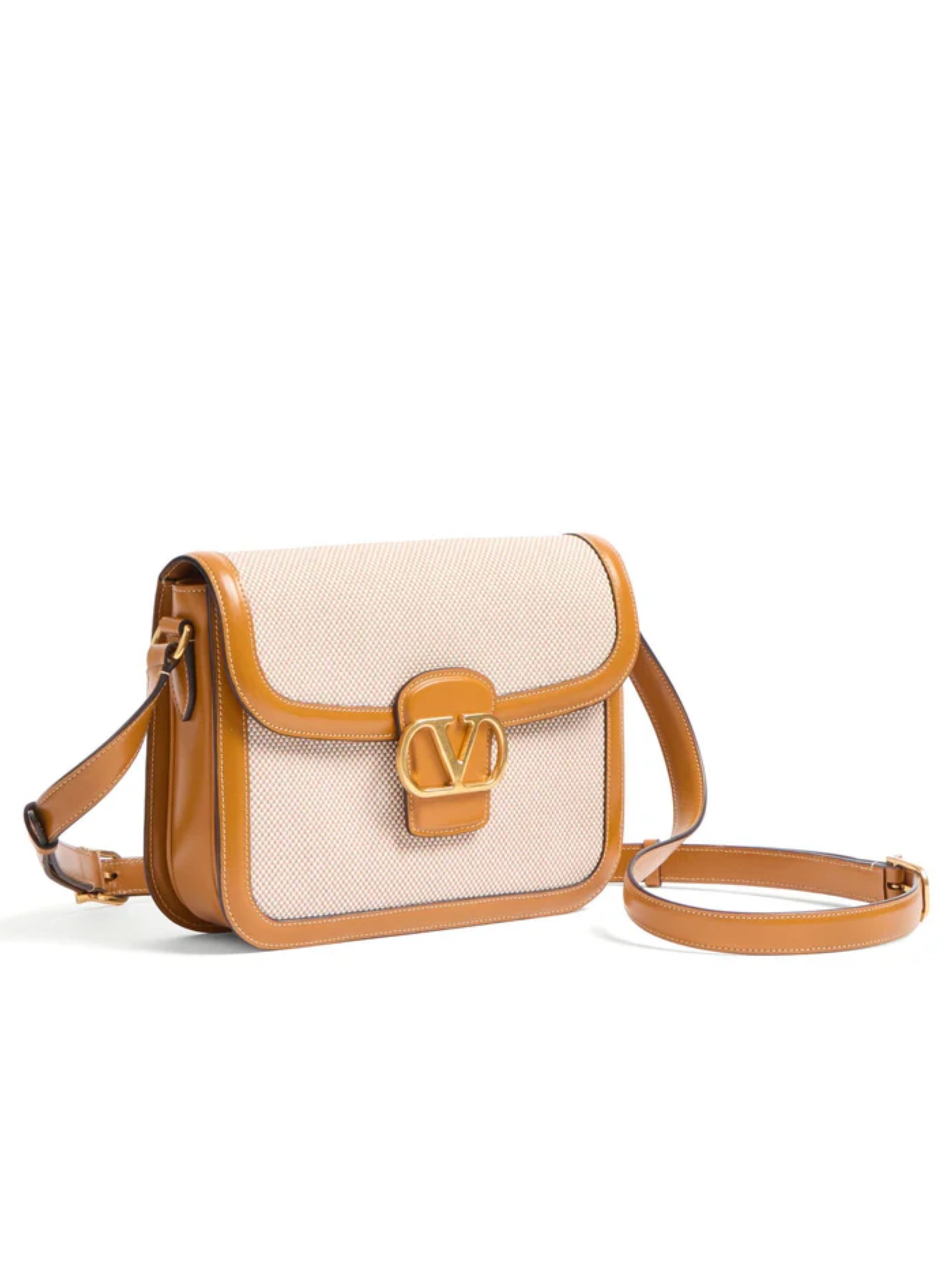 Бежева сумка Valentino Garavani 9to5 через плече