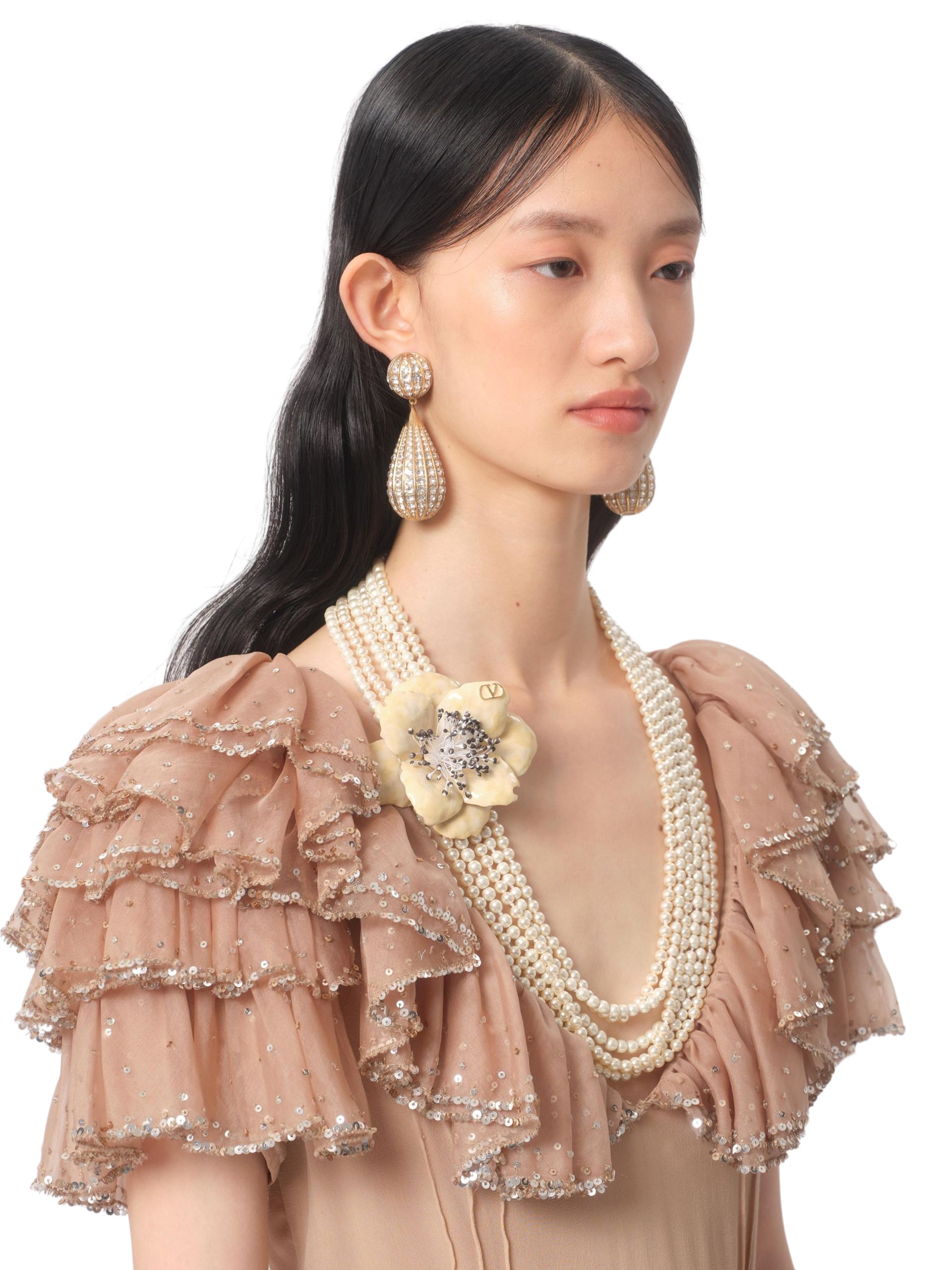 Valentino necklace with flower and pearls