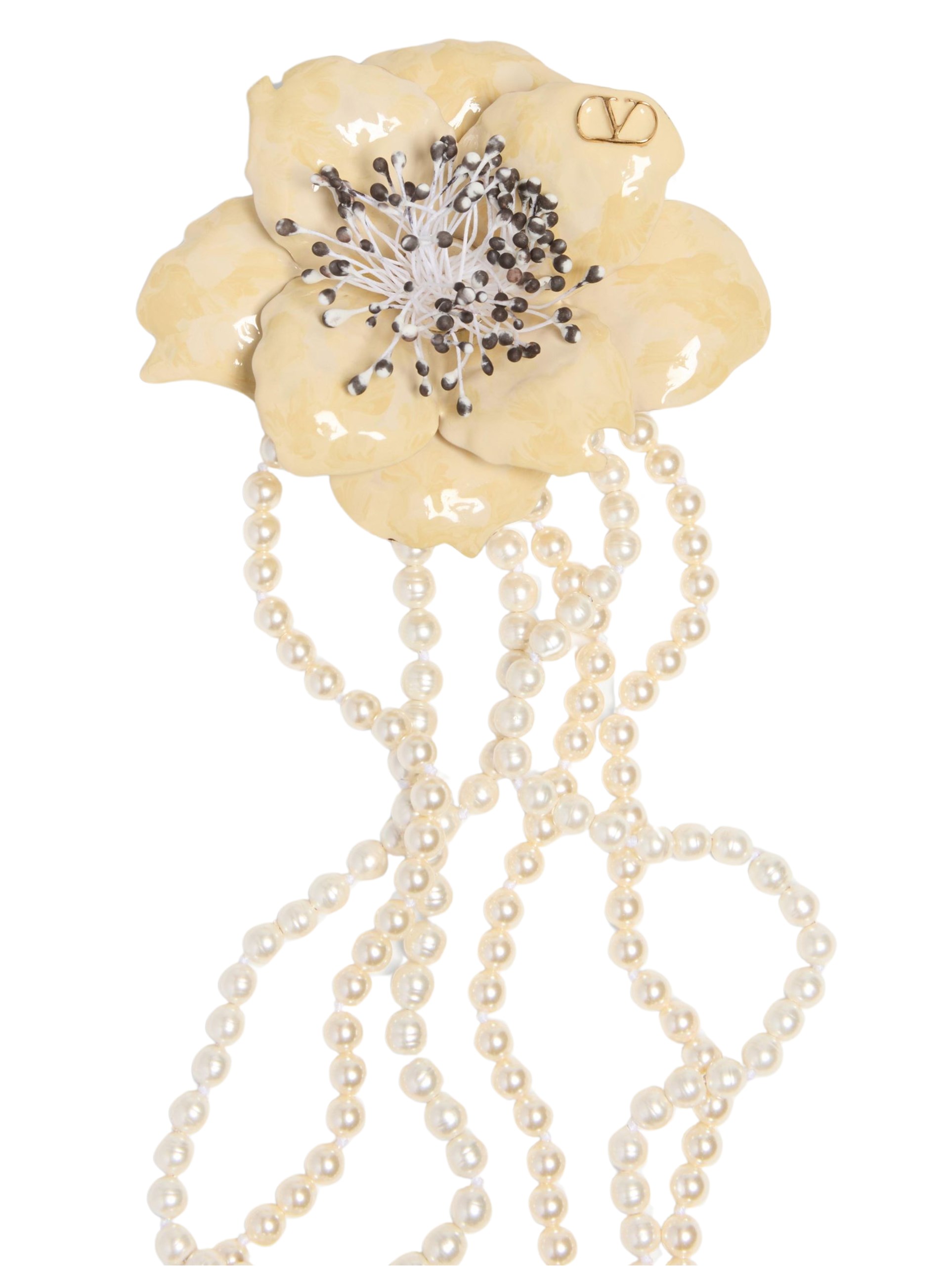 Valentino necklace with flower and pearls