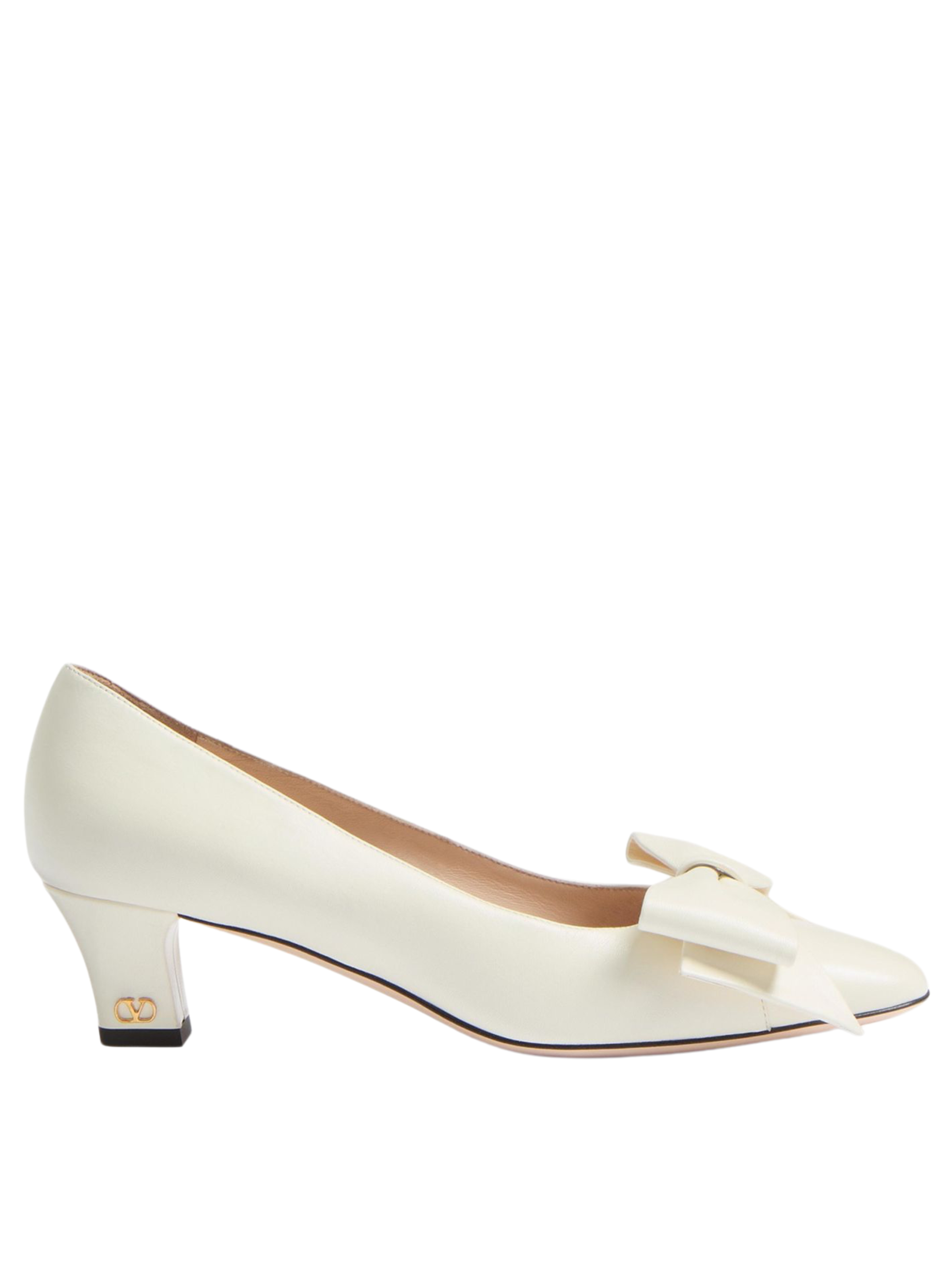 Valentino Garavani milky heeled shoes with bow