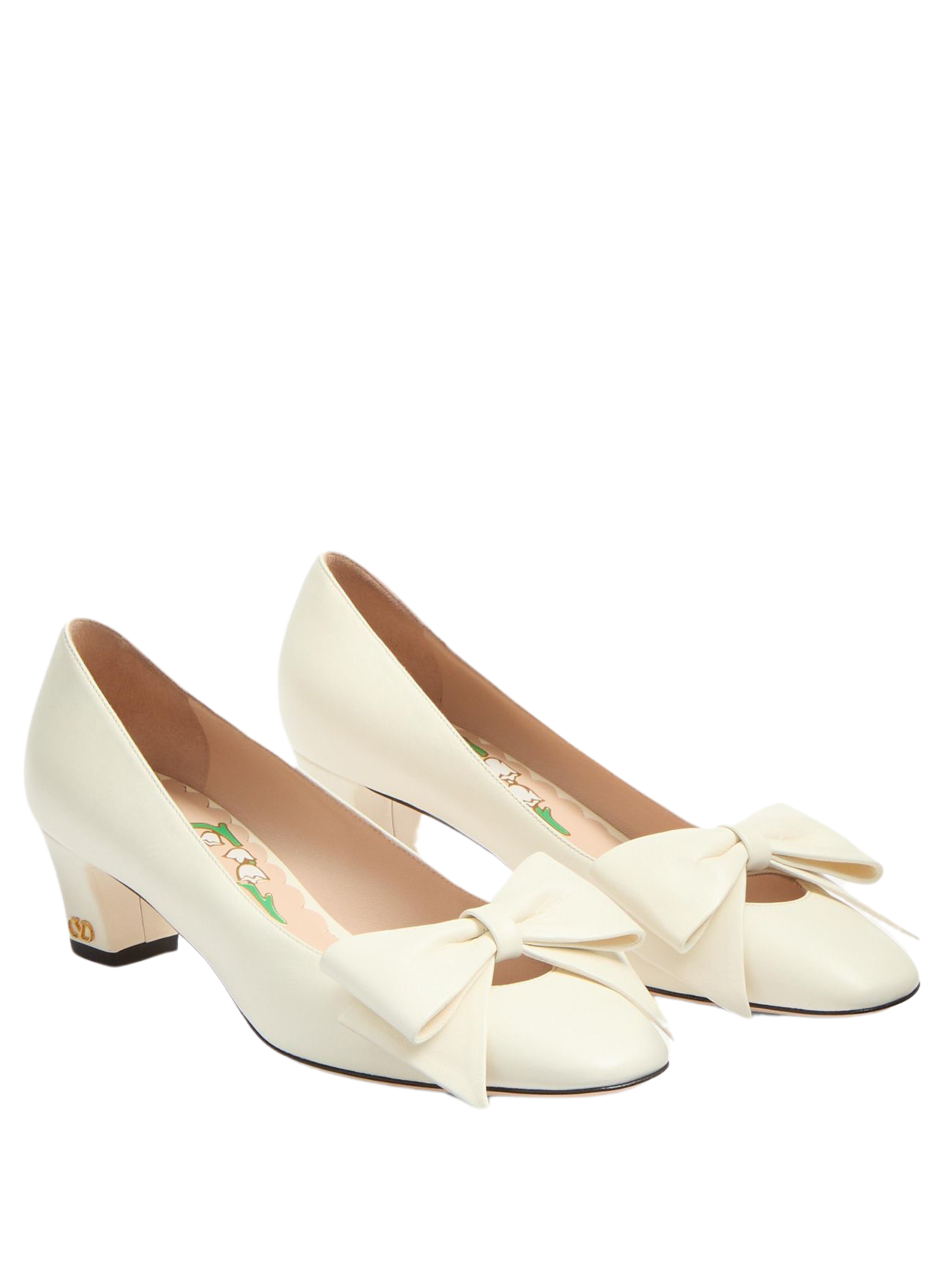 Valentino Garavani milky heeled shoes with bow