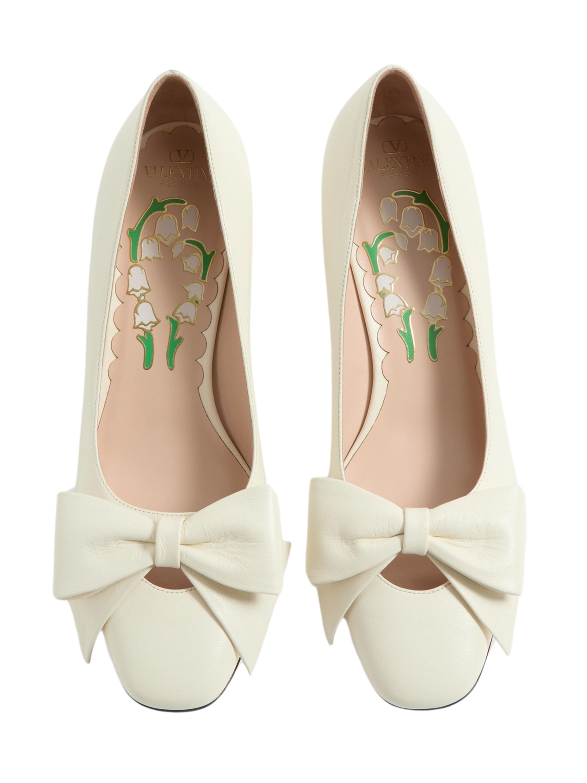 Valentino Garavani milky heeled shoes with bow