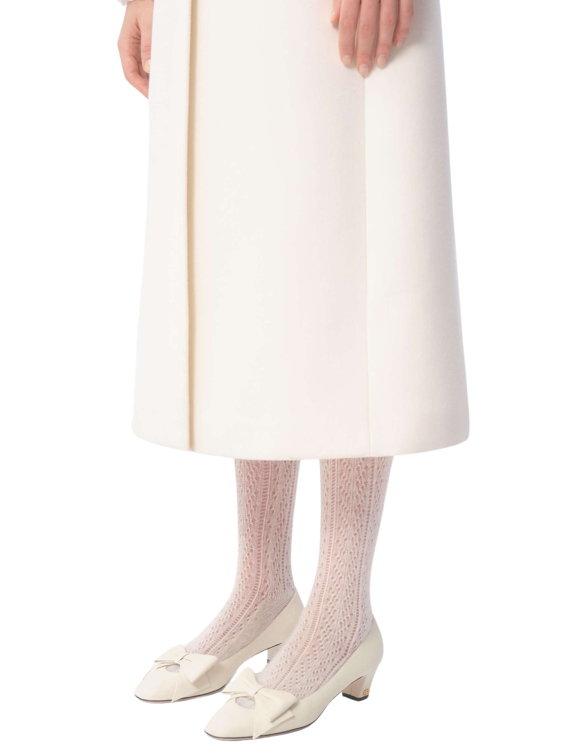 Valentino Garavani milky heeled shoes with bow