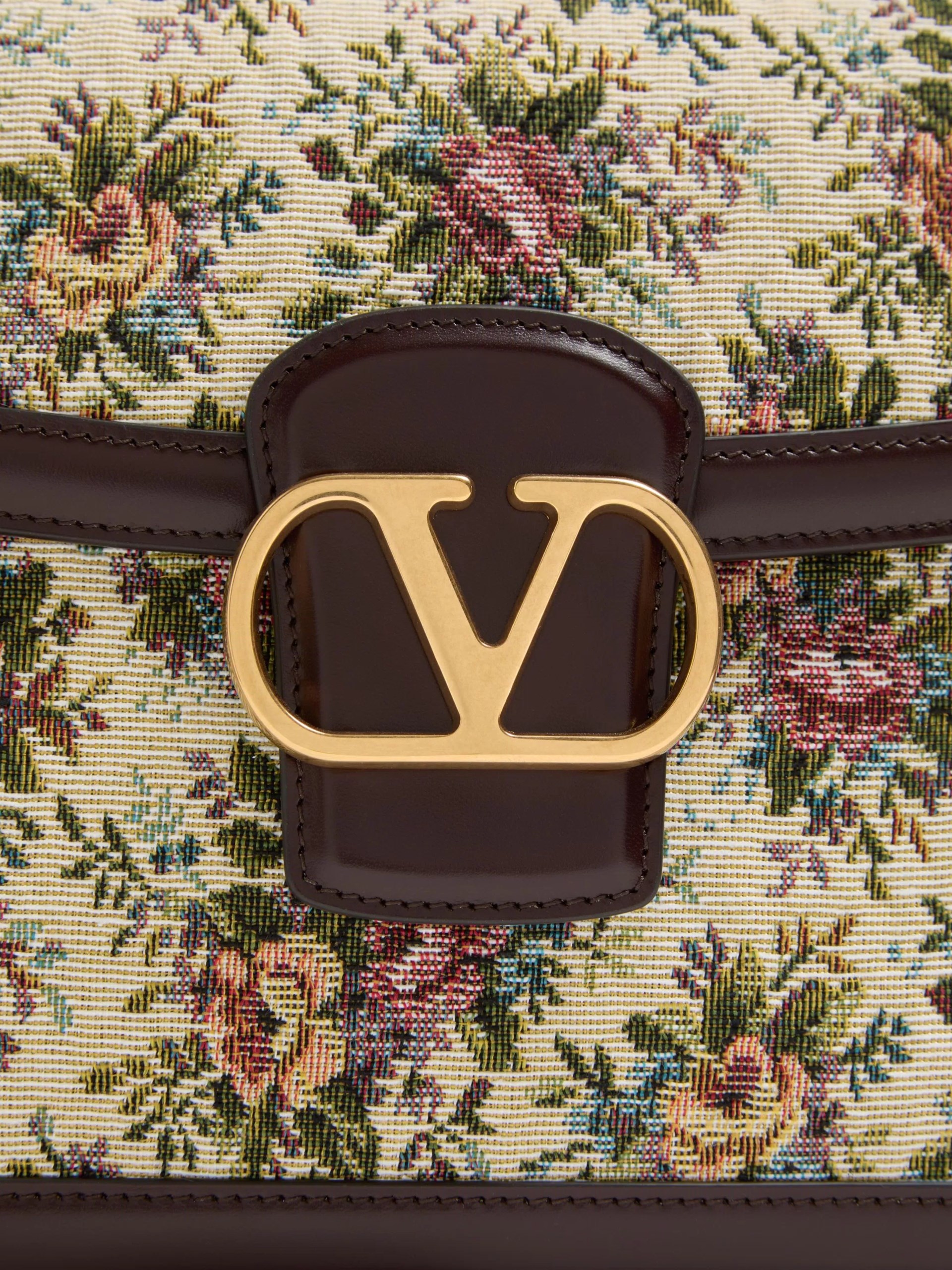 Valentino Garavani 9To5 bag in jacquard fabric with floral print Papier