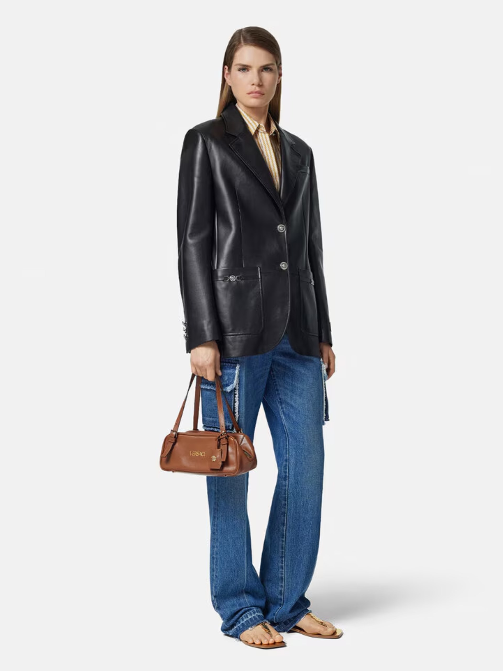 Brown Versace leather bag