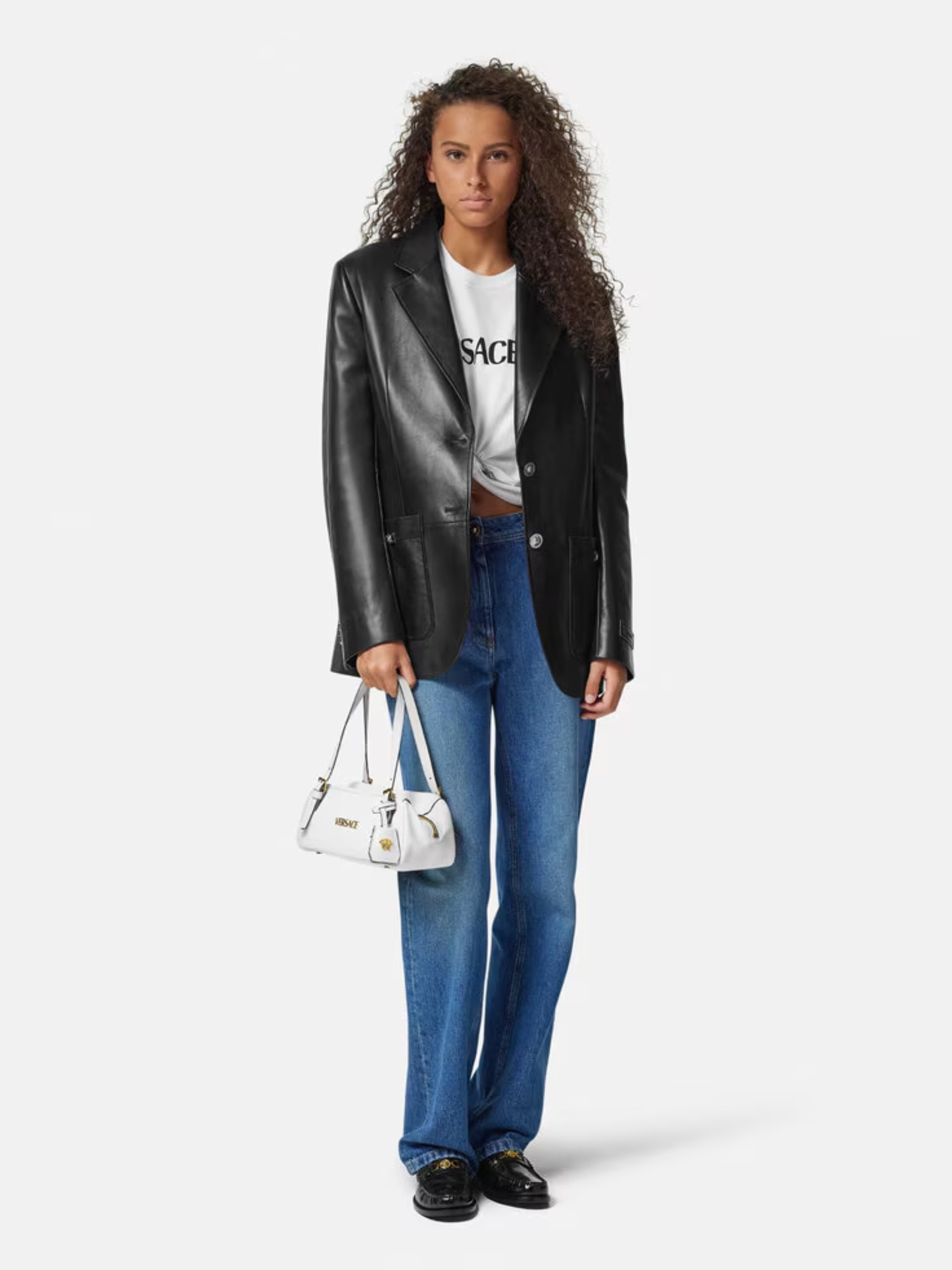 White Versace leather bag