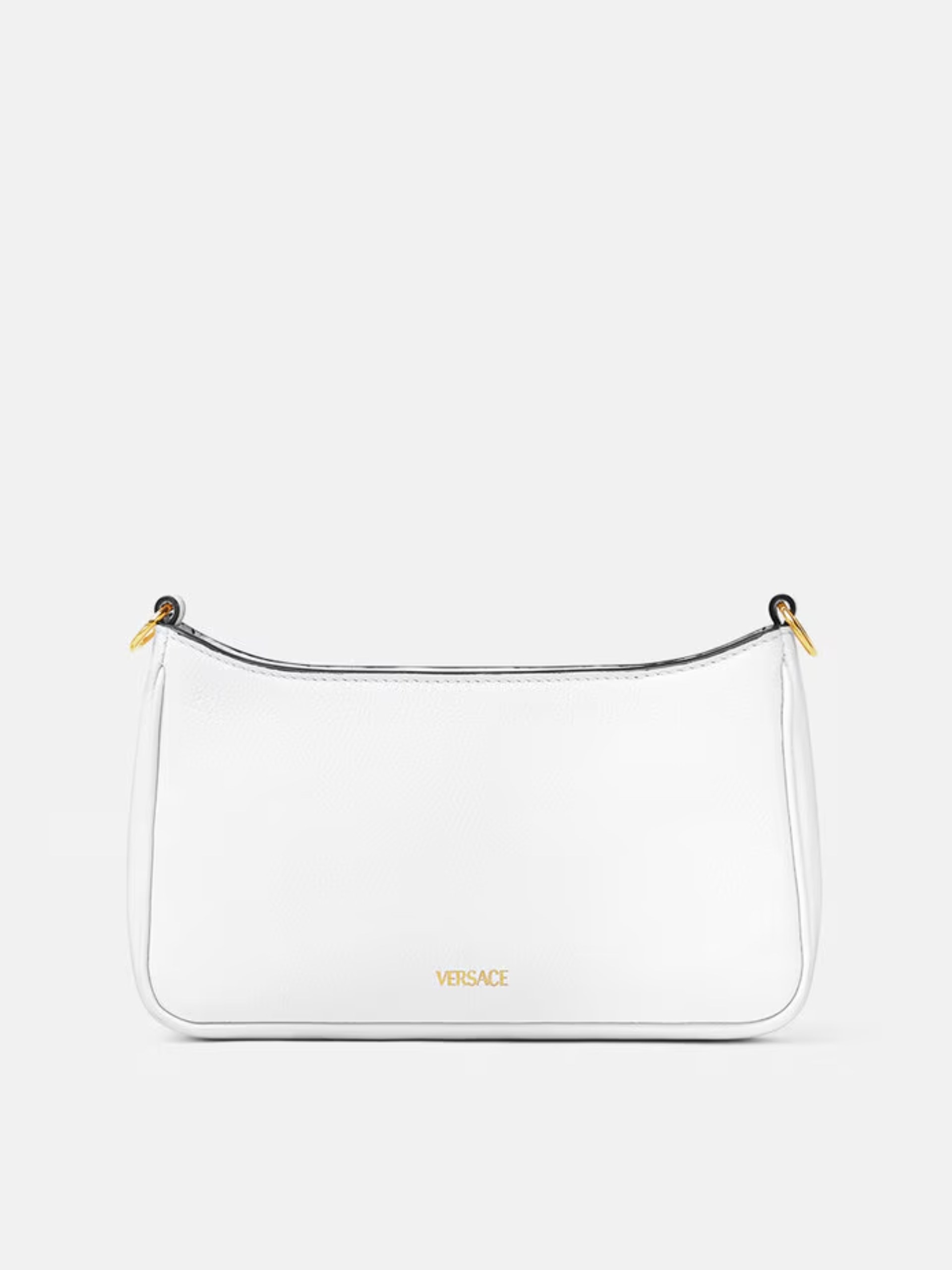 Versace white leather bag with gold hardware