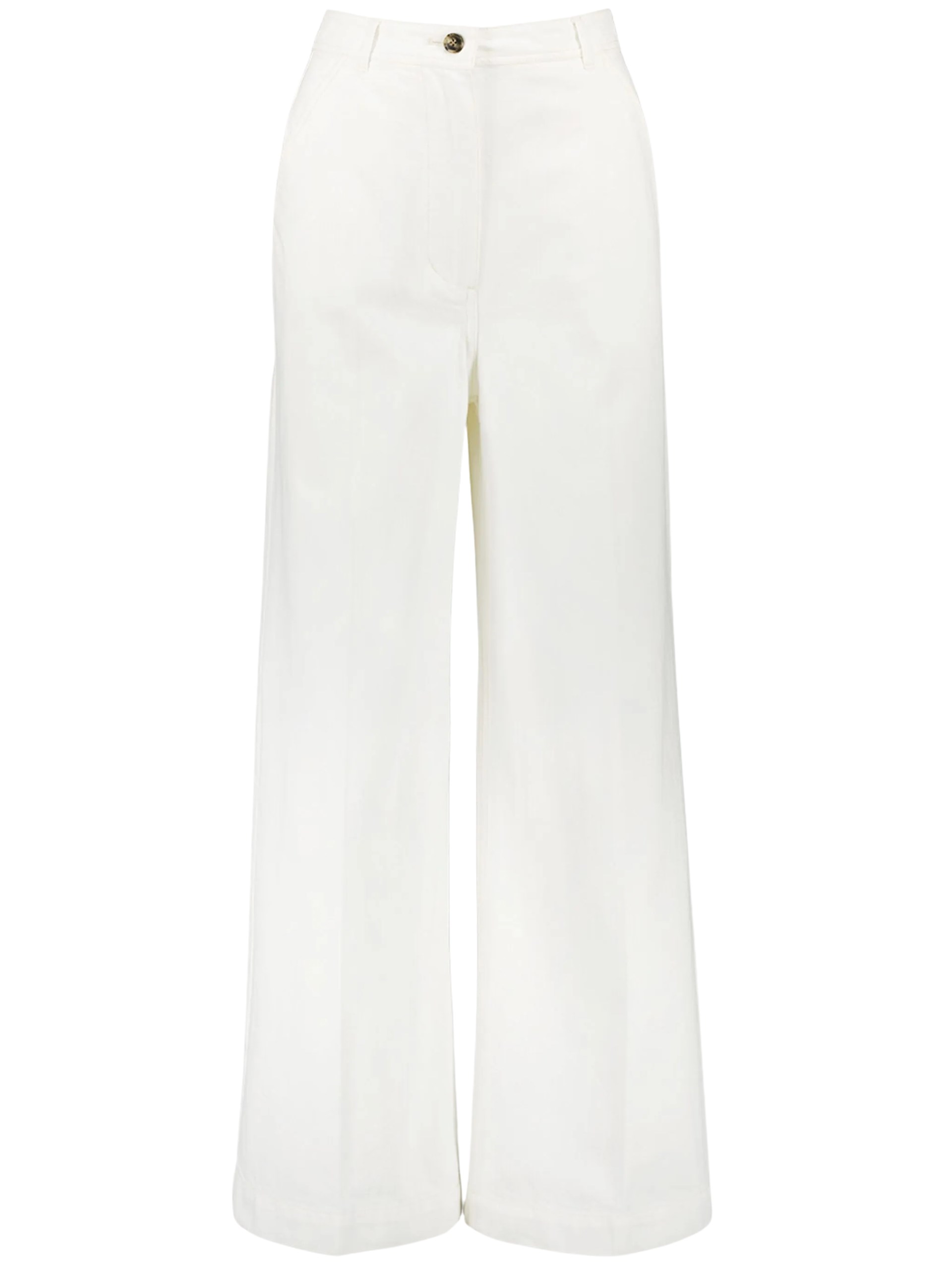 Yves Salomon white wide-leg jeans