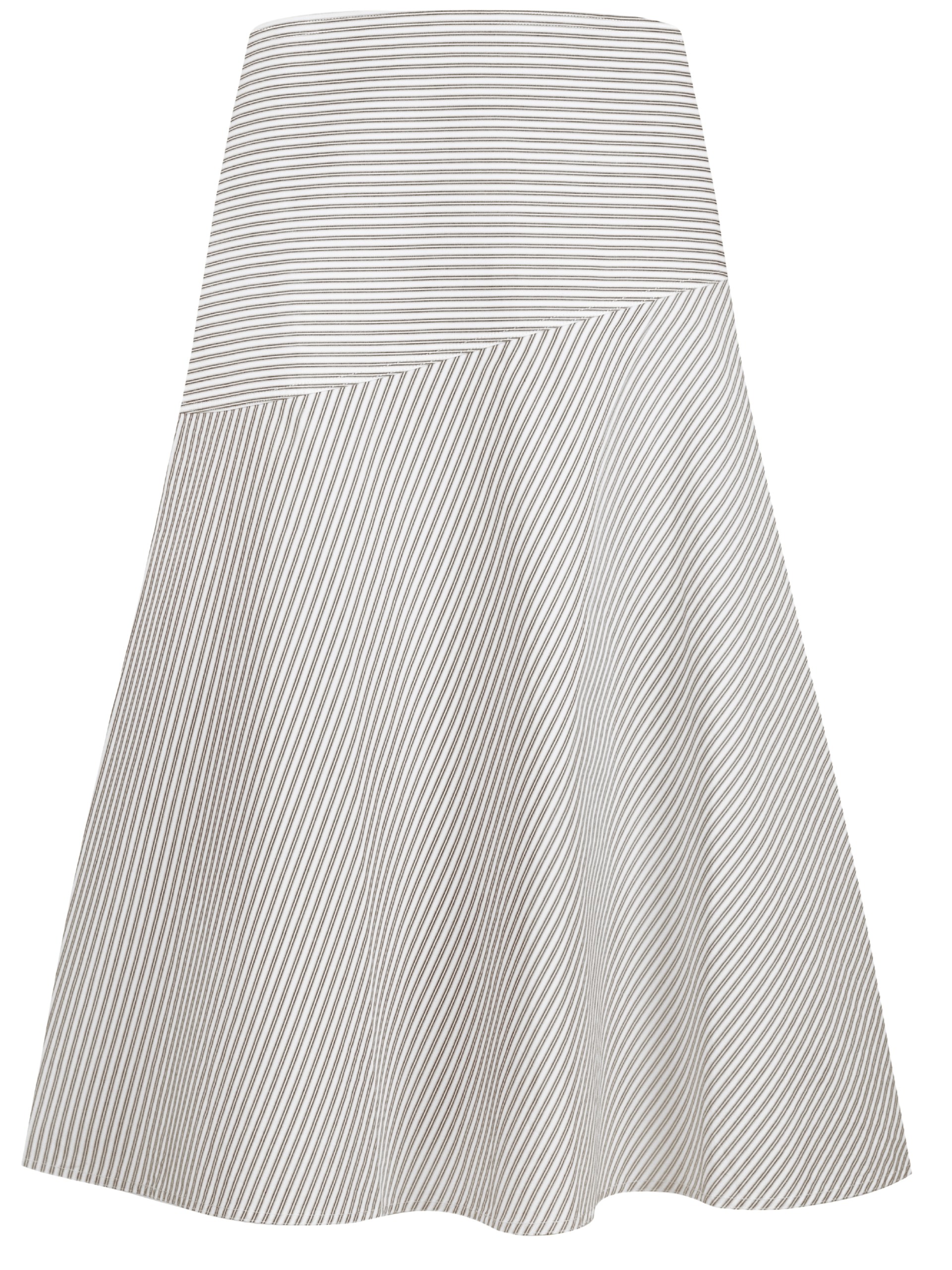 Yves Salomon light brown striped midi skirt