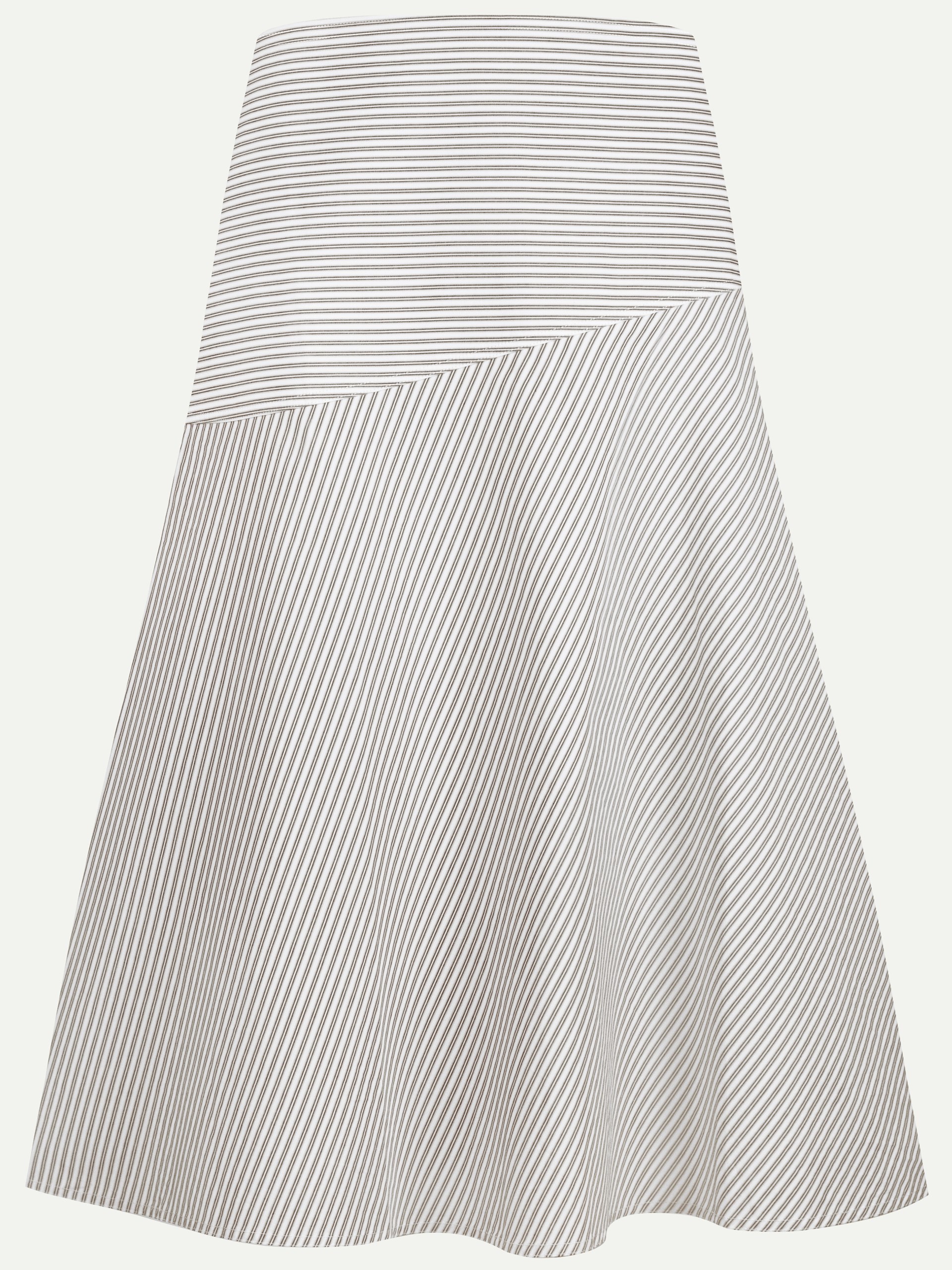 Yves Salomon light brown striped midi skirt