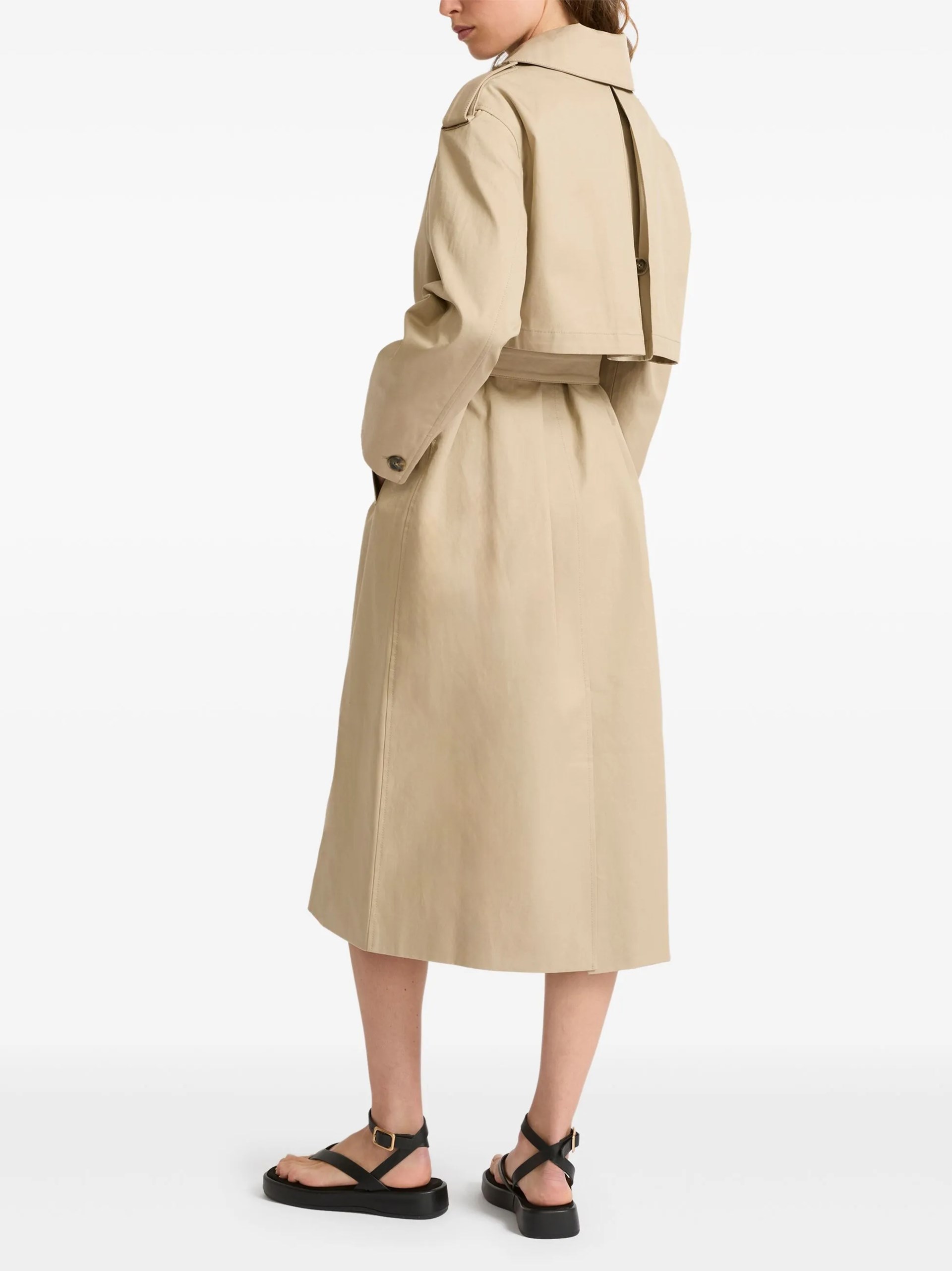 Yves Salomon light beige cotton trench coat