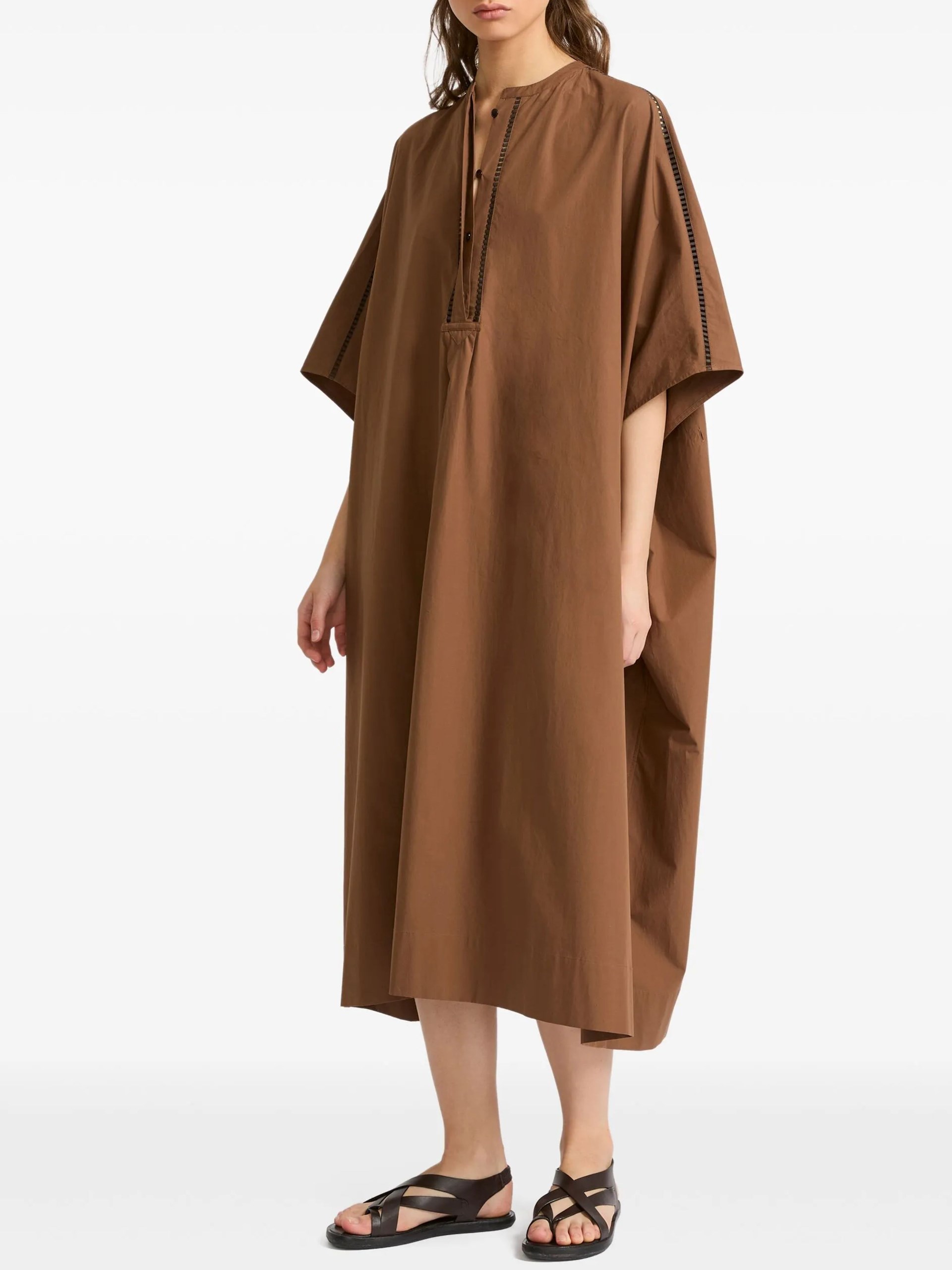 Brown Yves Salomon loose-fitting dress