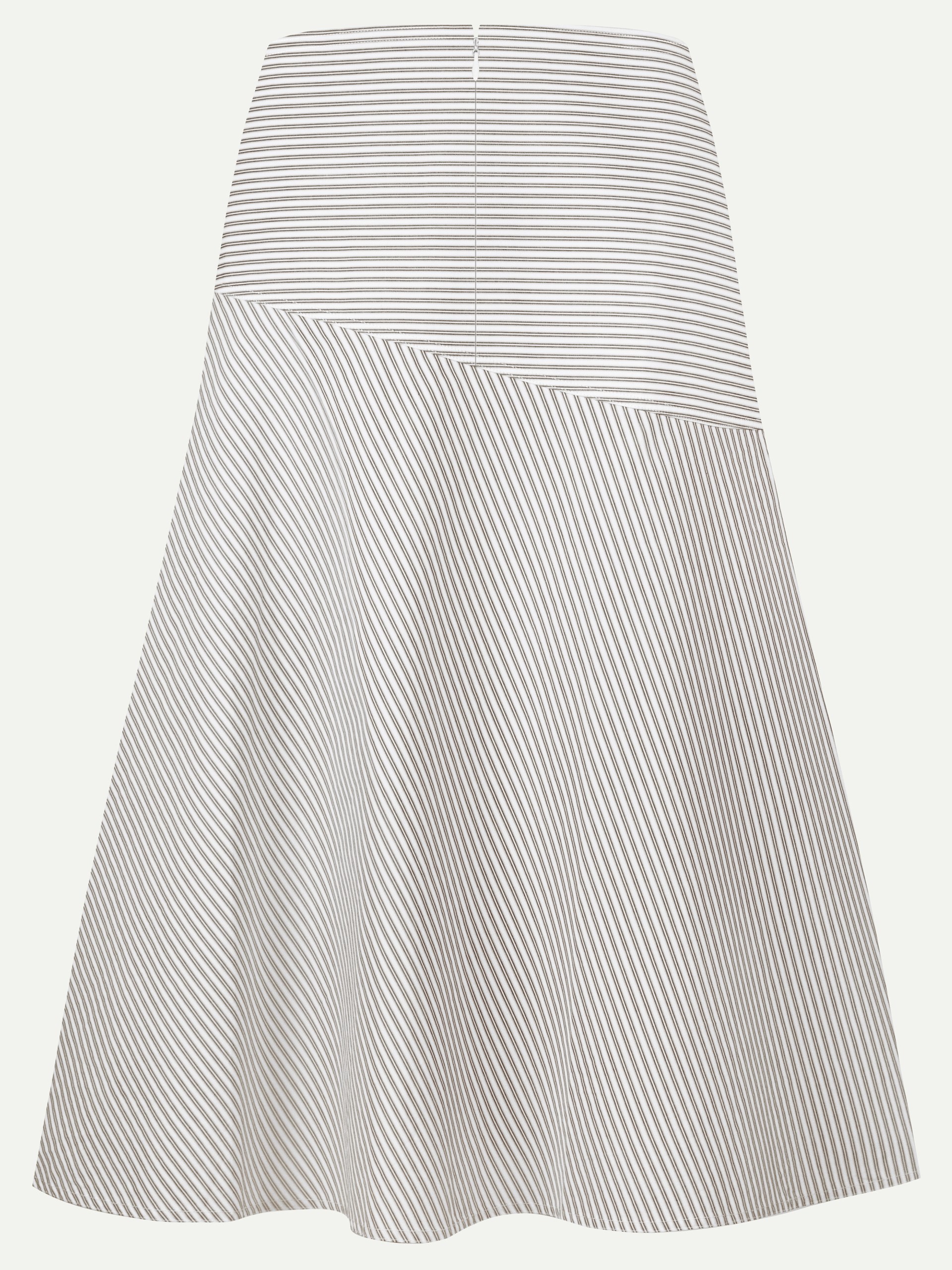 Yves Salomon light brown striped midi skirt