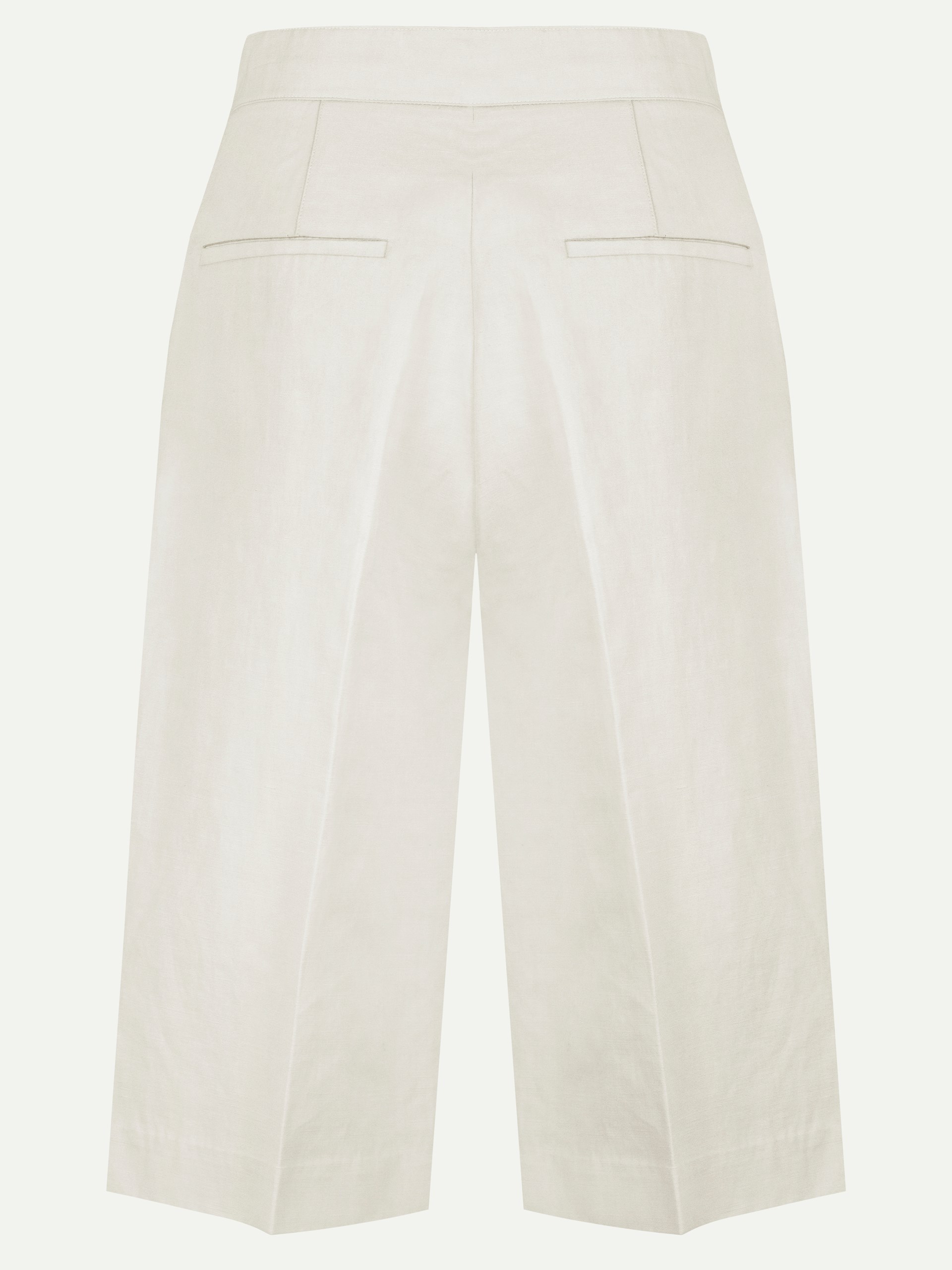 Yves Salomon light beige cotton and linen Bermuda shorts
