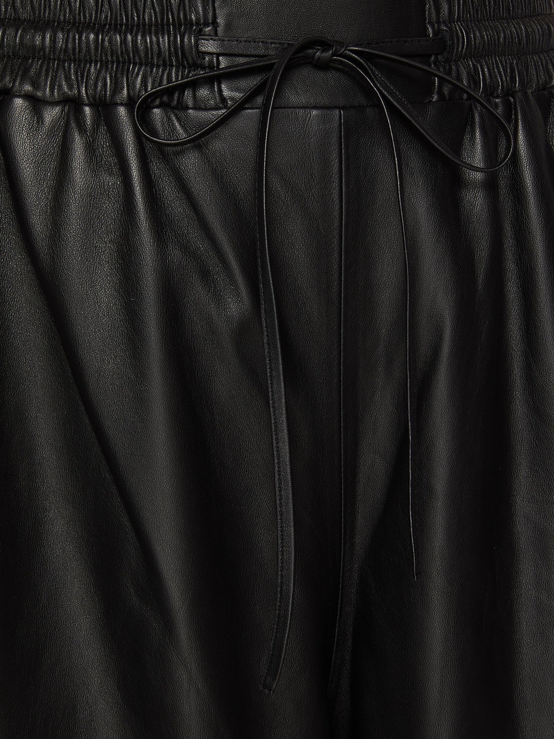 Yves Salomon wide-leg black leather pants