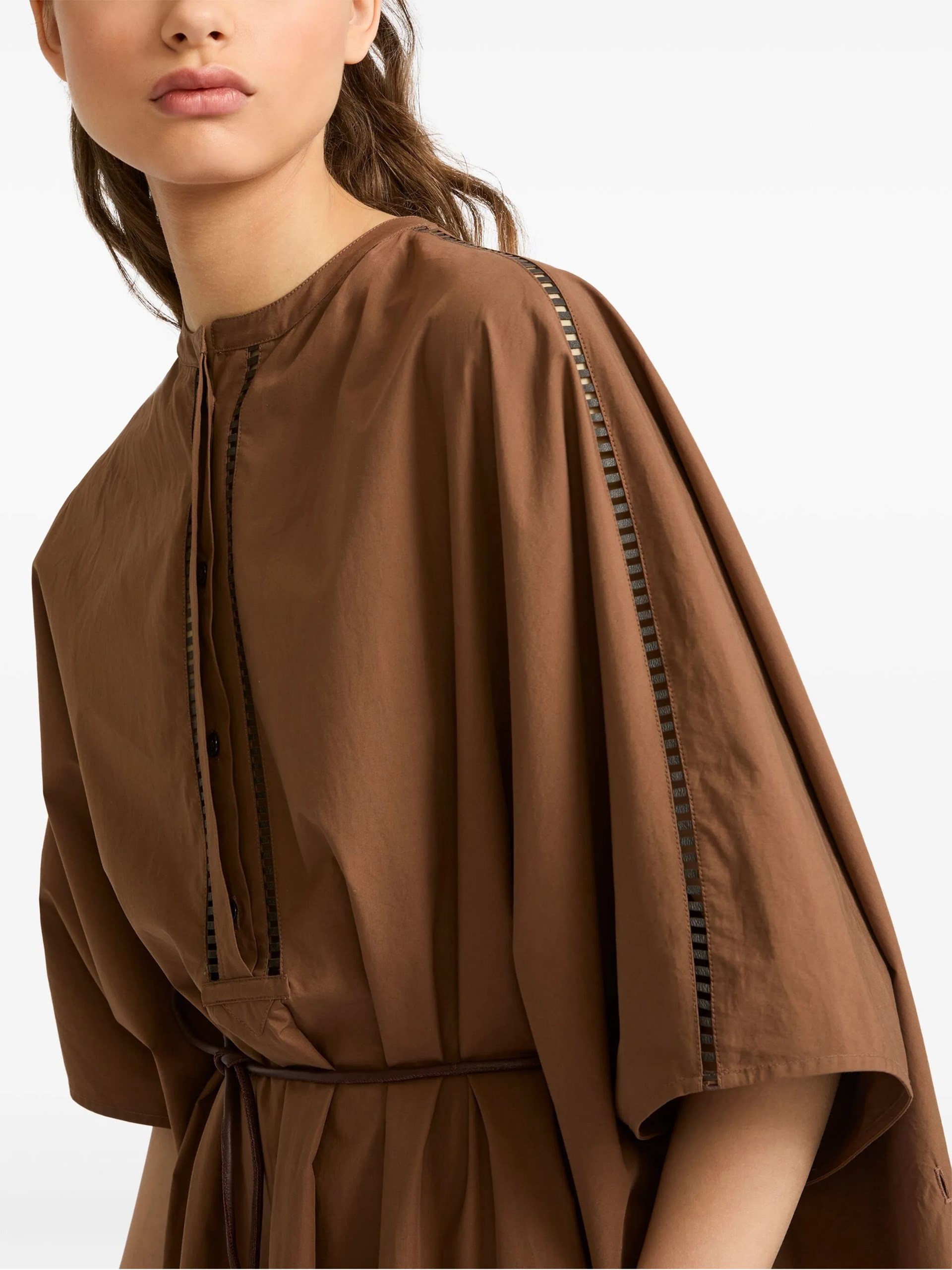 Brown Yves Salomon loose-fitting dress